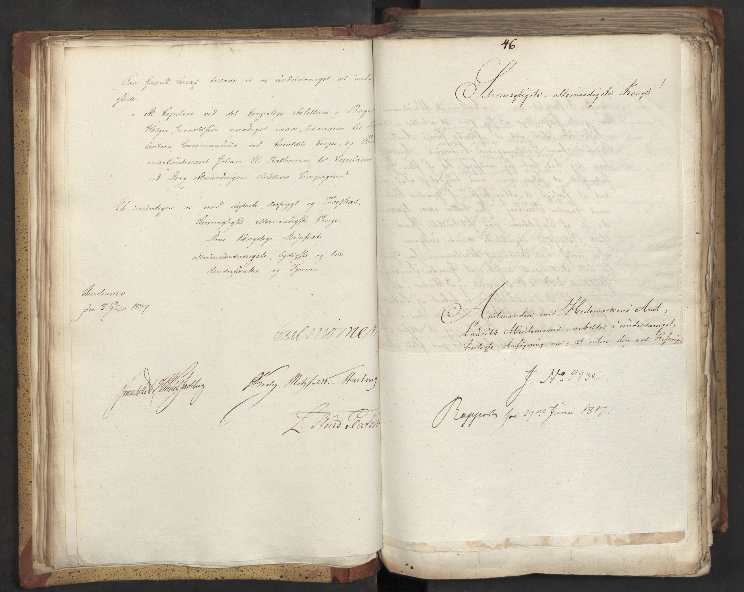 Statsrådsavdelingen i Stockholm, AV/RA-S-1003/D/Da/L0010: Regjeringsinnstillinger nr. 2219-2392, 1817, s. 52