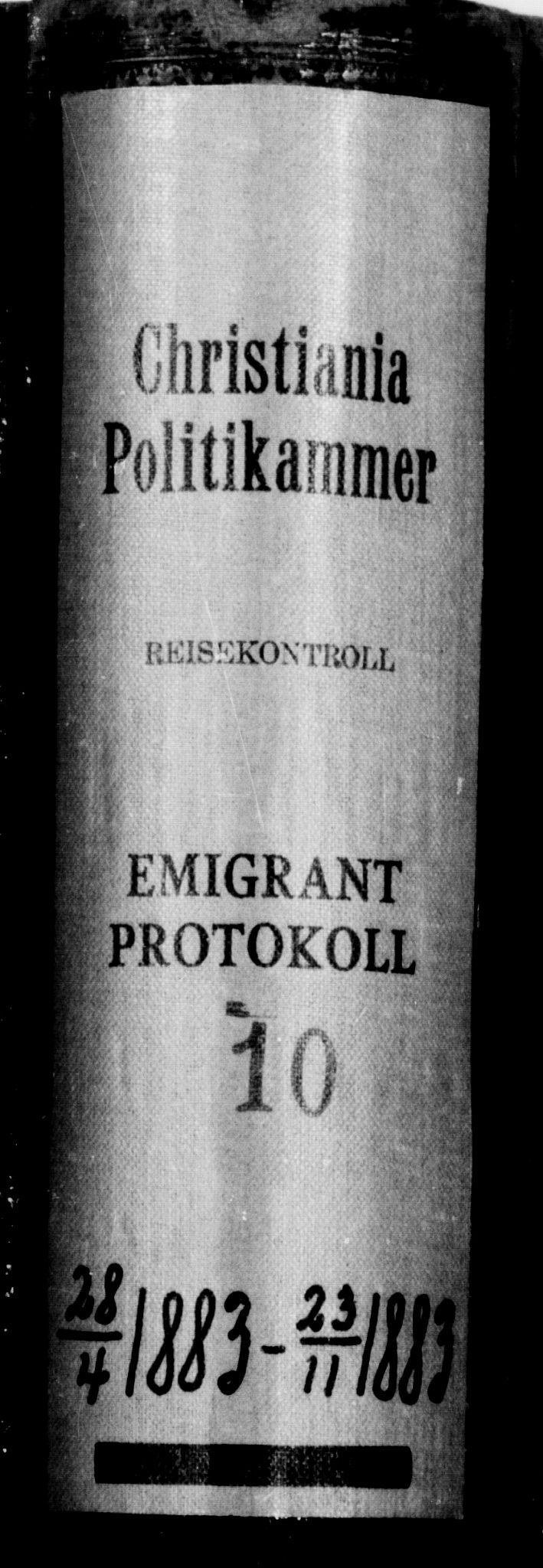 Oslo politidistrikt, SAO/A-10085/E/Ee/Eef/L0010: Emigrantprotokoll, 1883