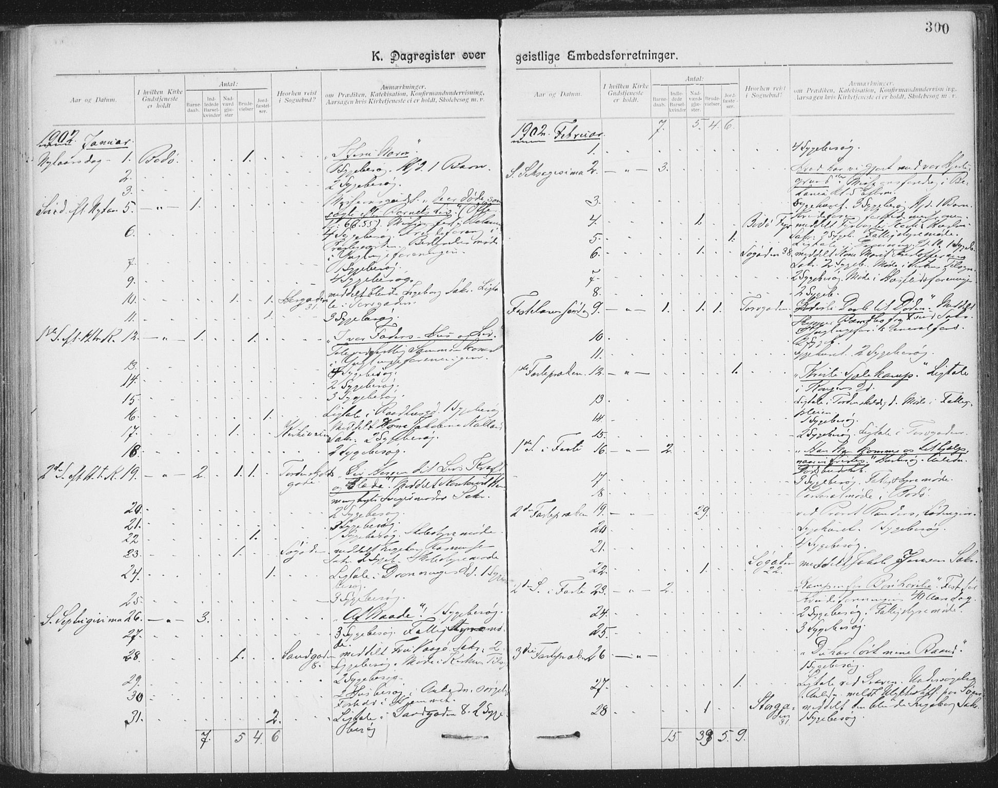 Ministerialprotokoller, klokkerbøker og fødselsregistre - Nordland, SAT/A-1459/801/L0012: Ministerialbok nr. 801A12, 1900-1916, s. 300