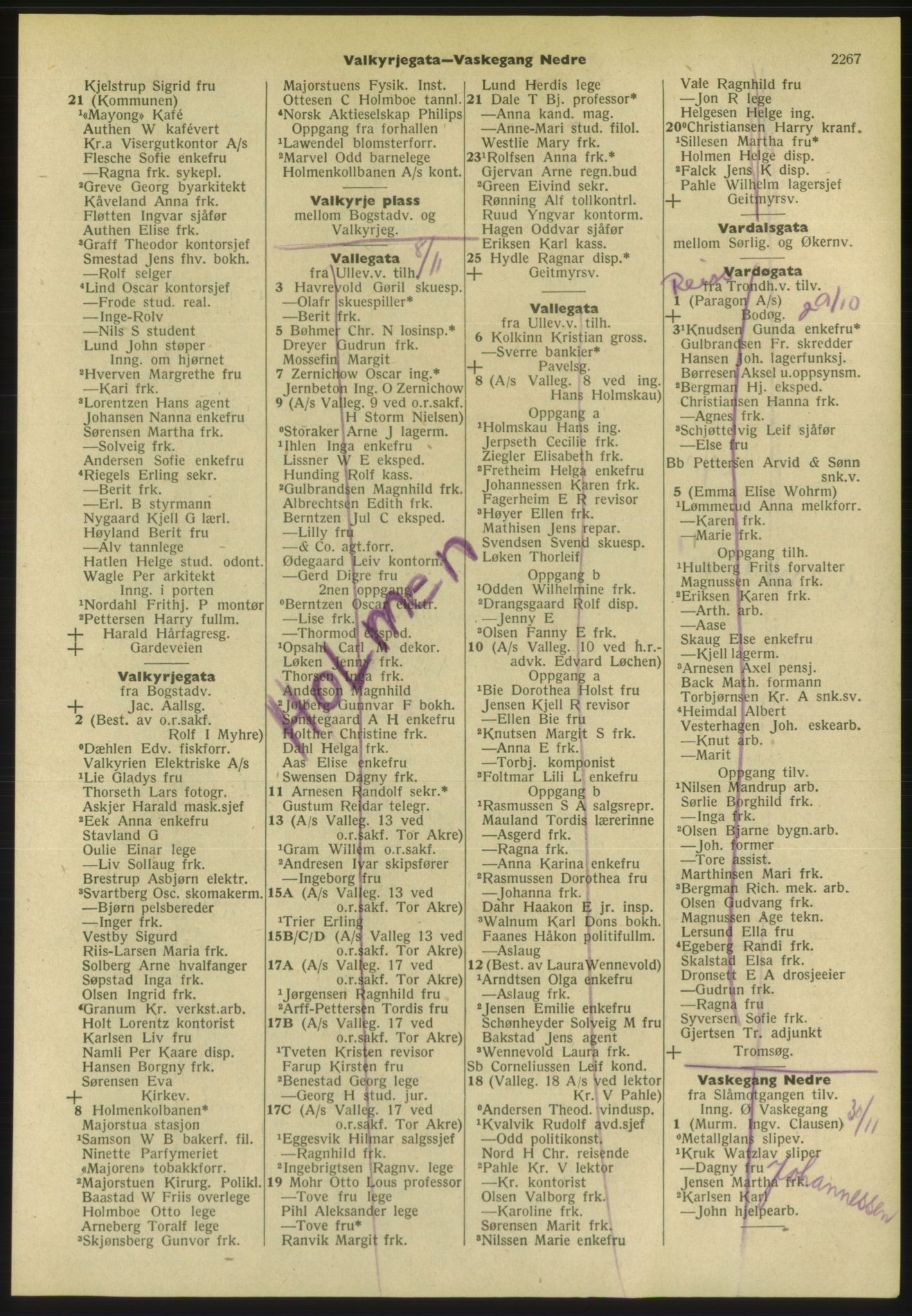 Kristiania/Oslo adressebok, PUBL/-, 1954, s. 2267