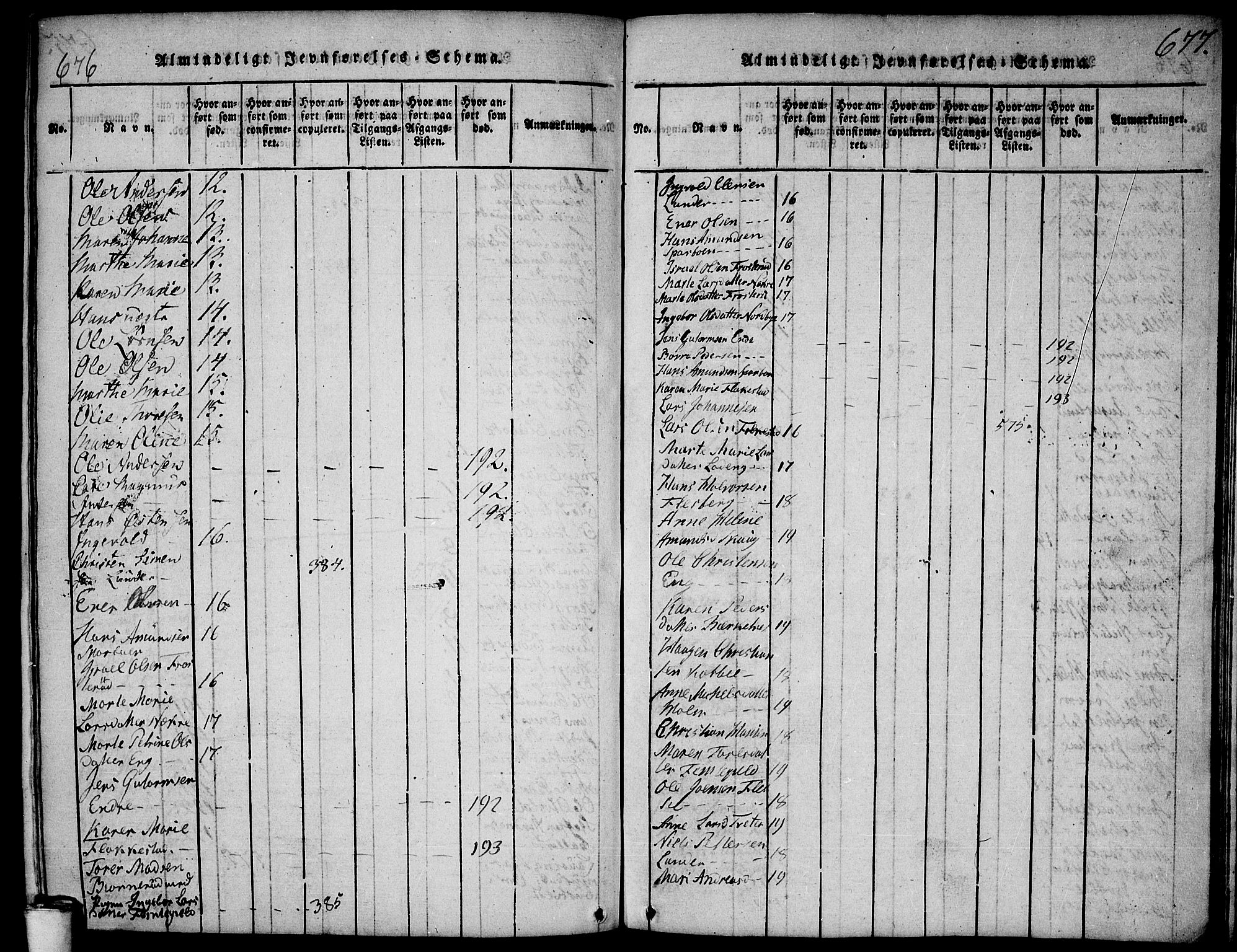 Våler prestekontor Kirkebøker, AV/SAO-A-11083/F/Fa/L0005: Ministerialbok nr. I 5, 1815-1839, s. 676-677
