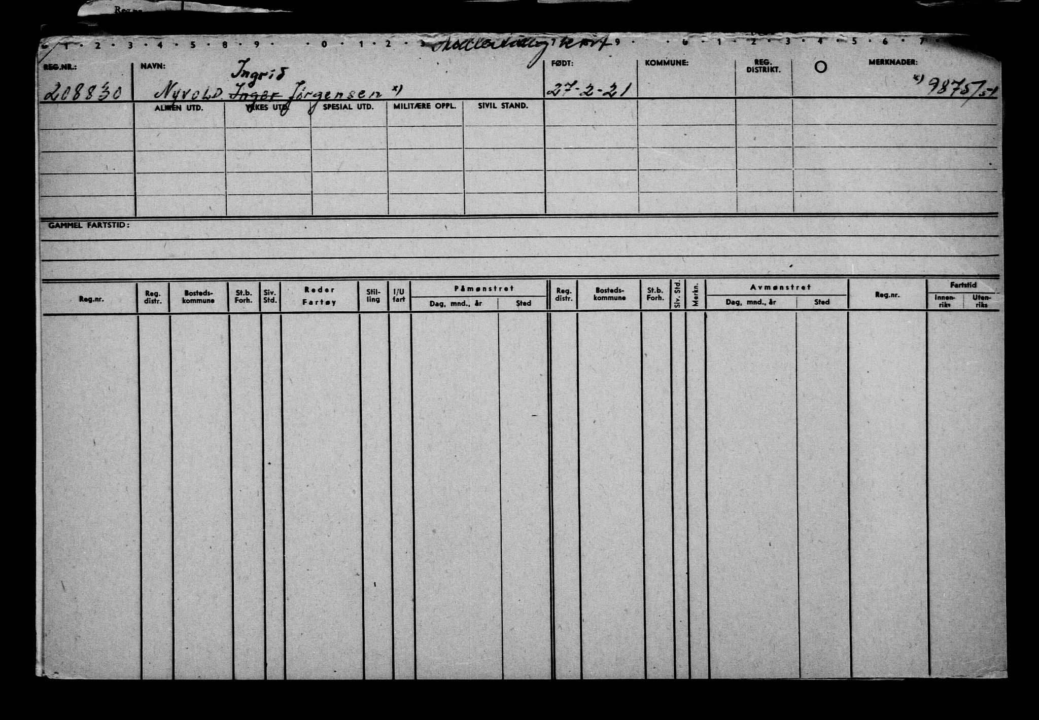 Direktoratet for sjømenn, AV/RA-S-3545/G/Gb/L0190: Hovedkort, 1921, s. 673