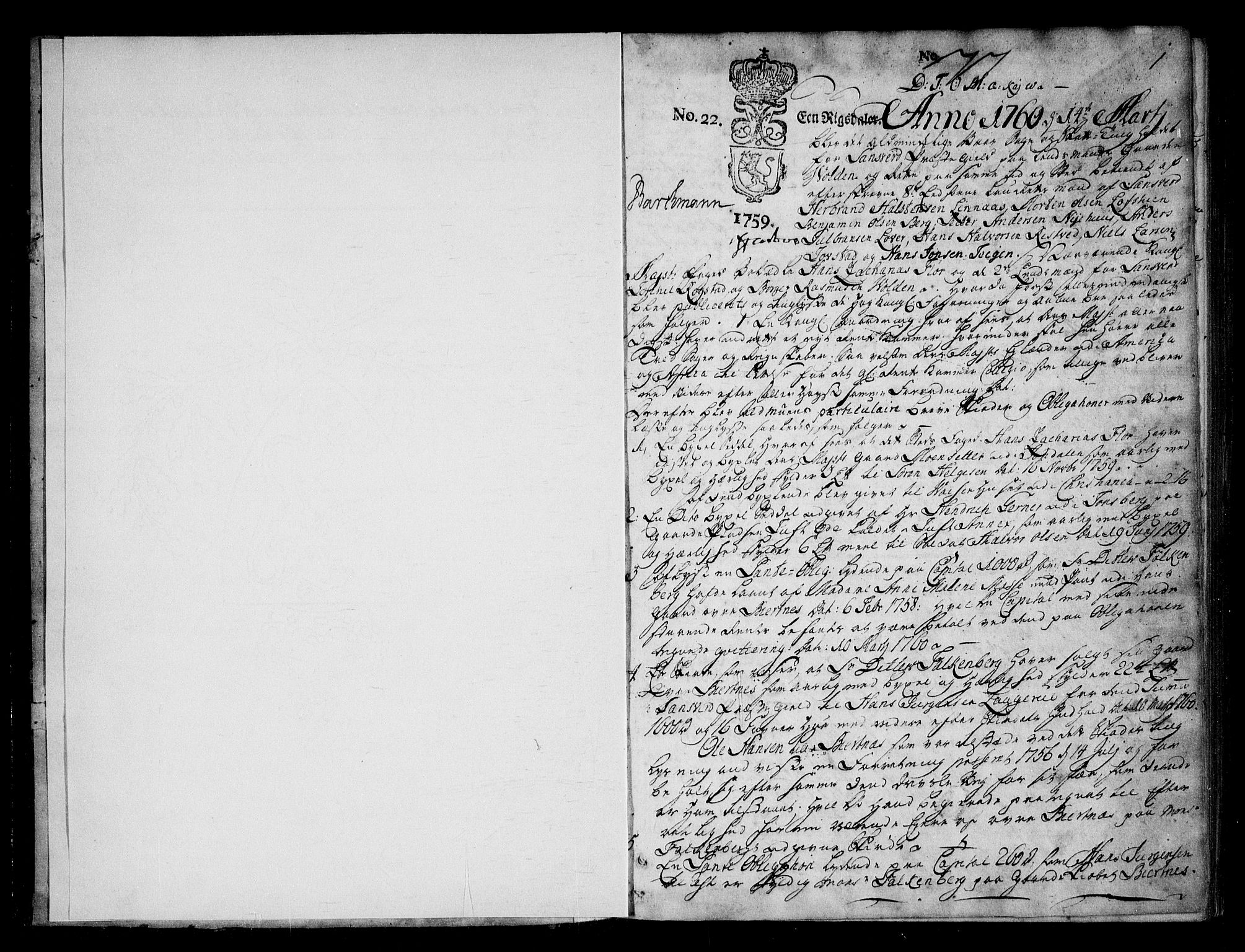 Numedal og Sandsvær sorenskriveri, SAKO/A-128/F/Fa/Faa/L0095: Tingbøker, 1760-1767, s. 1