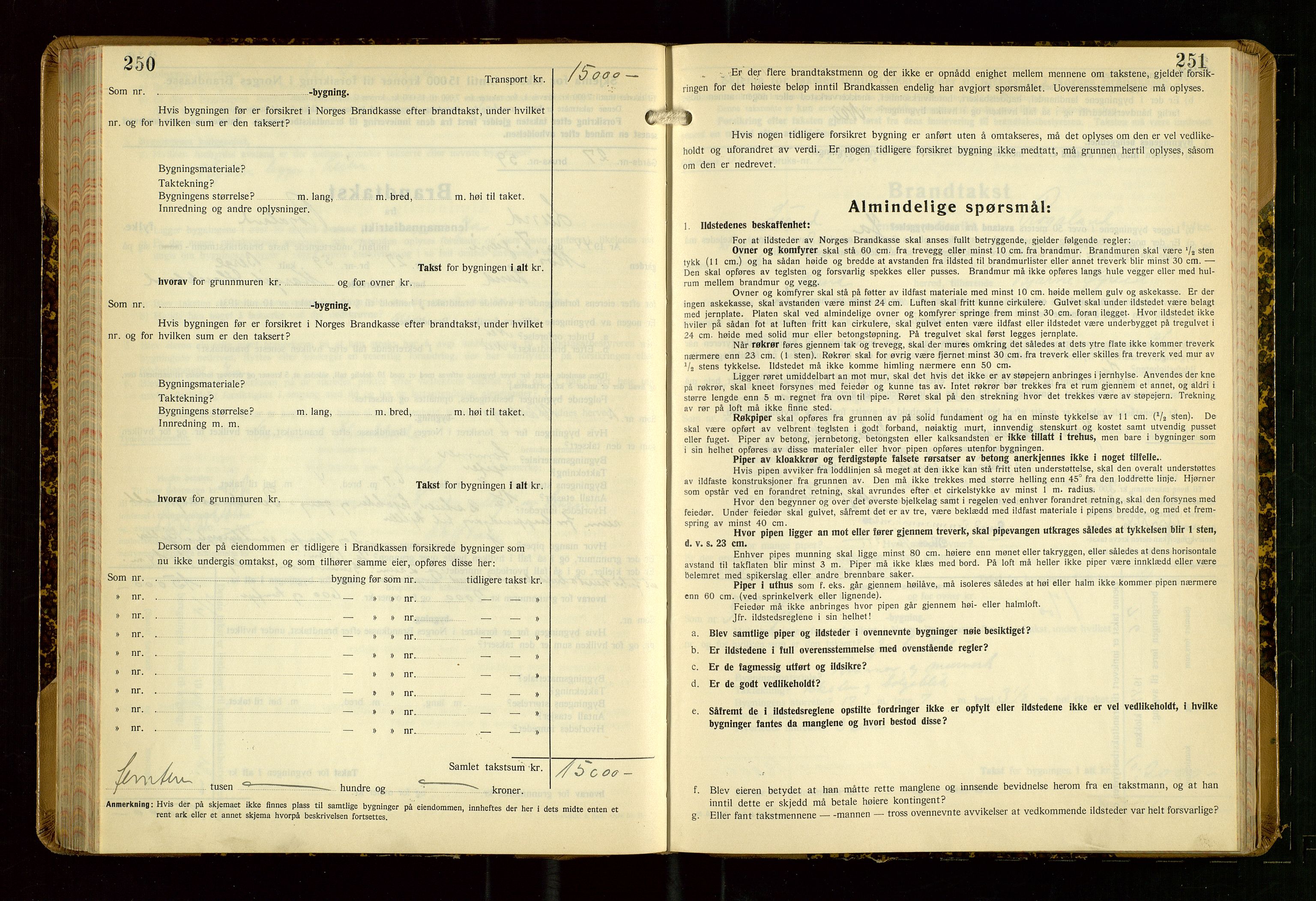 Lund lensmannskontor, AV/SAST-A-100303/Gob/L0006: "Brandtakstprotokoll", 1938-1951, s. 250-251