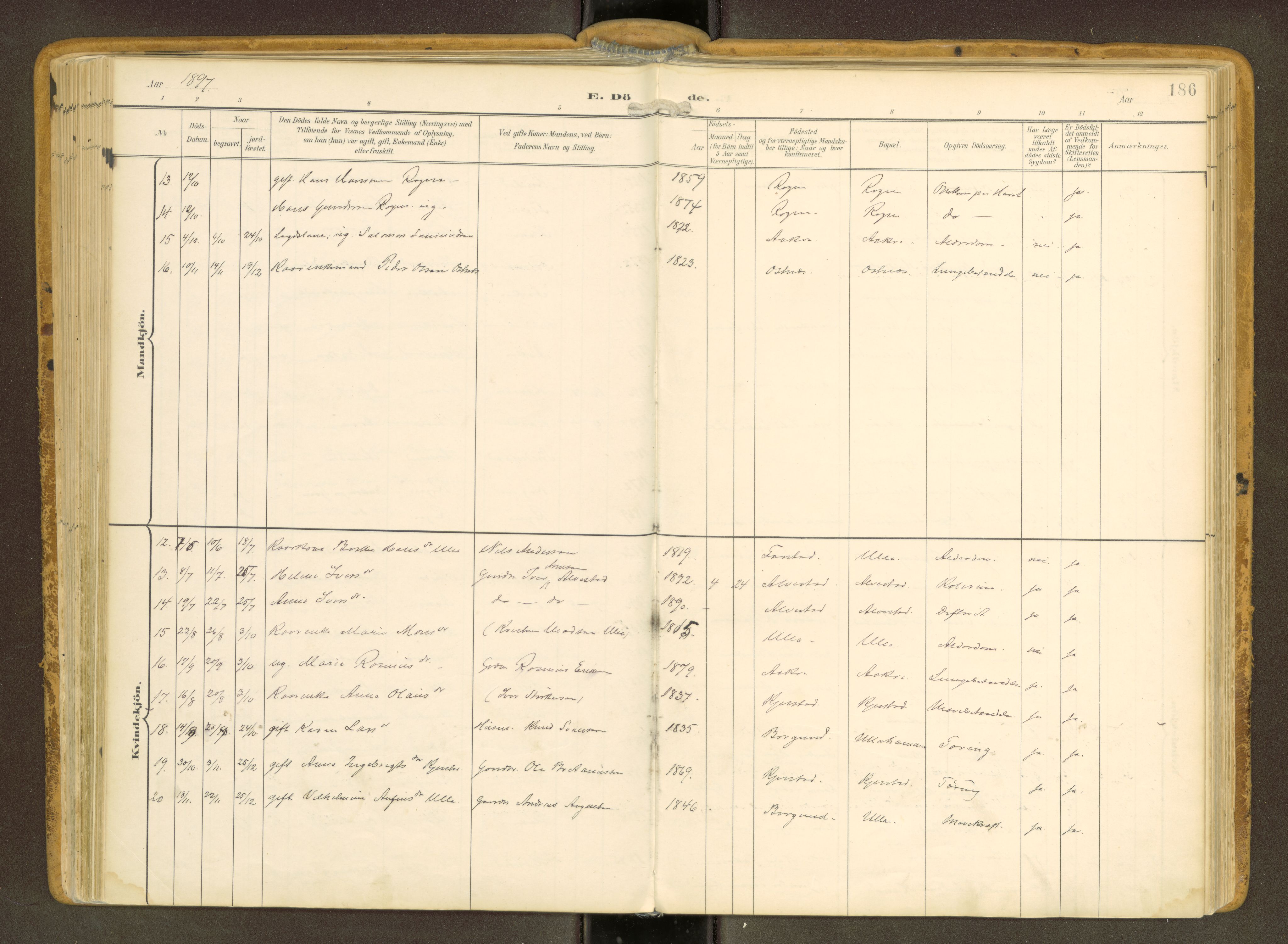 Ministerialprotokoller, klokkerbøker og fødselsregistre - Møre og Romsdal, SAT/A-1454/536/L0517: Ministerialbok nr. 536A--, 1897-1917, s. 186