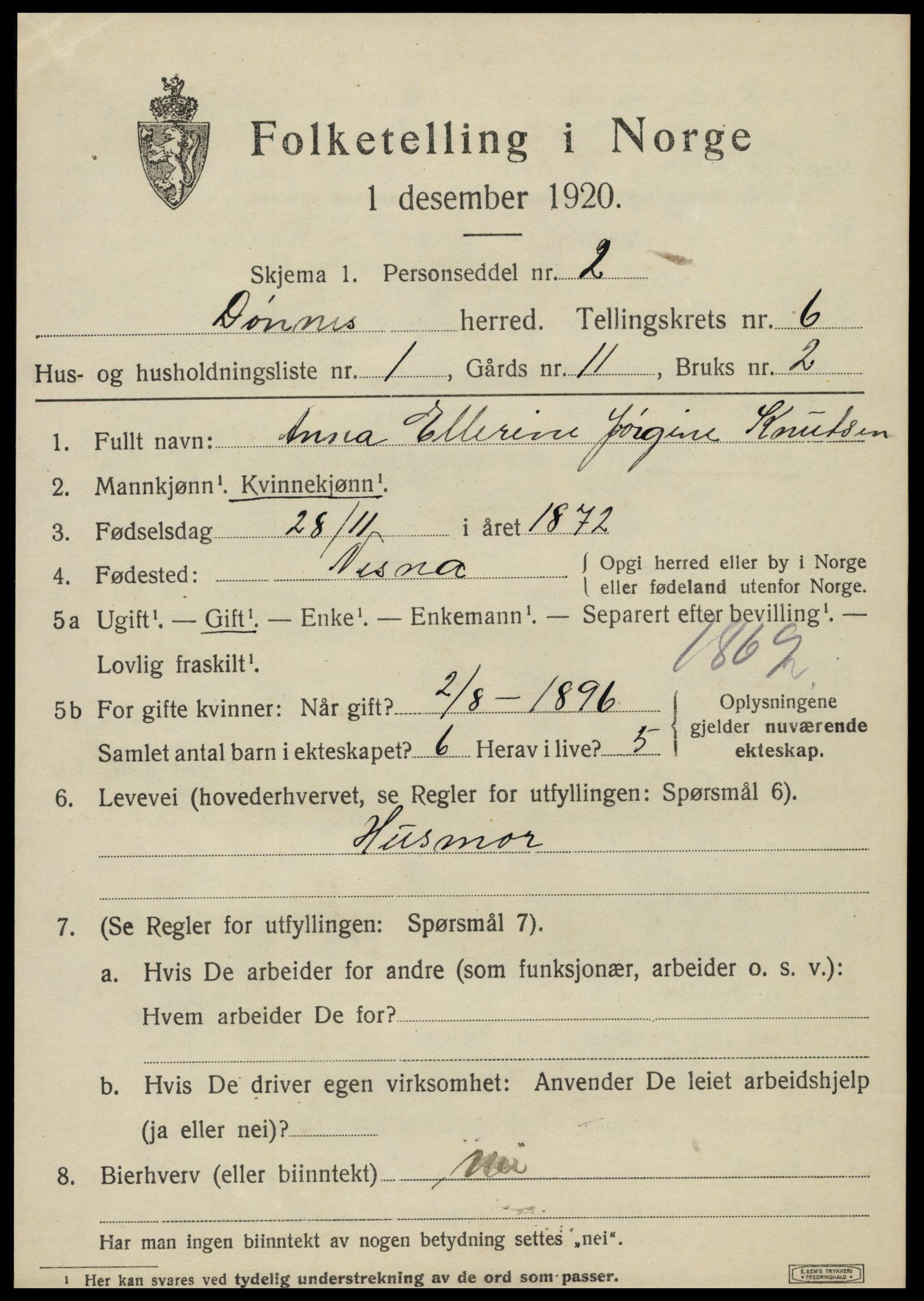 SAT, Folketelling 1920 for 1827 Dønnes herred, 1920, s. 3354