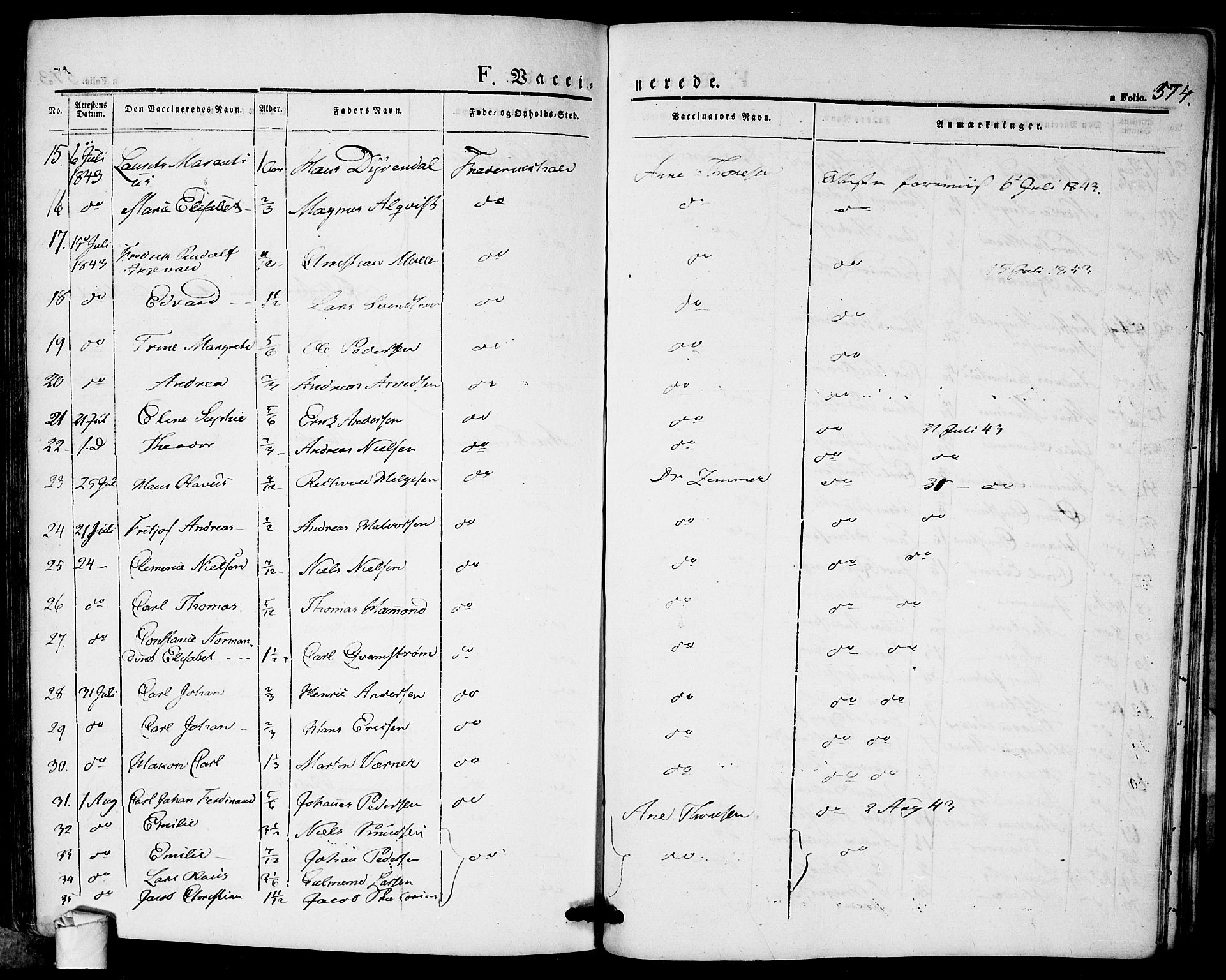 Halden prestekontor Kirkebøker, SAO/A-10909/F/Fa/L0005: Ministerialbok nr. I 5, 1834-1845, s. 574