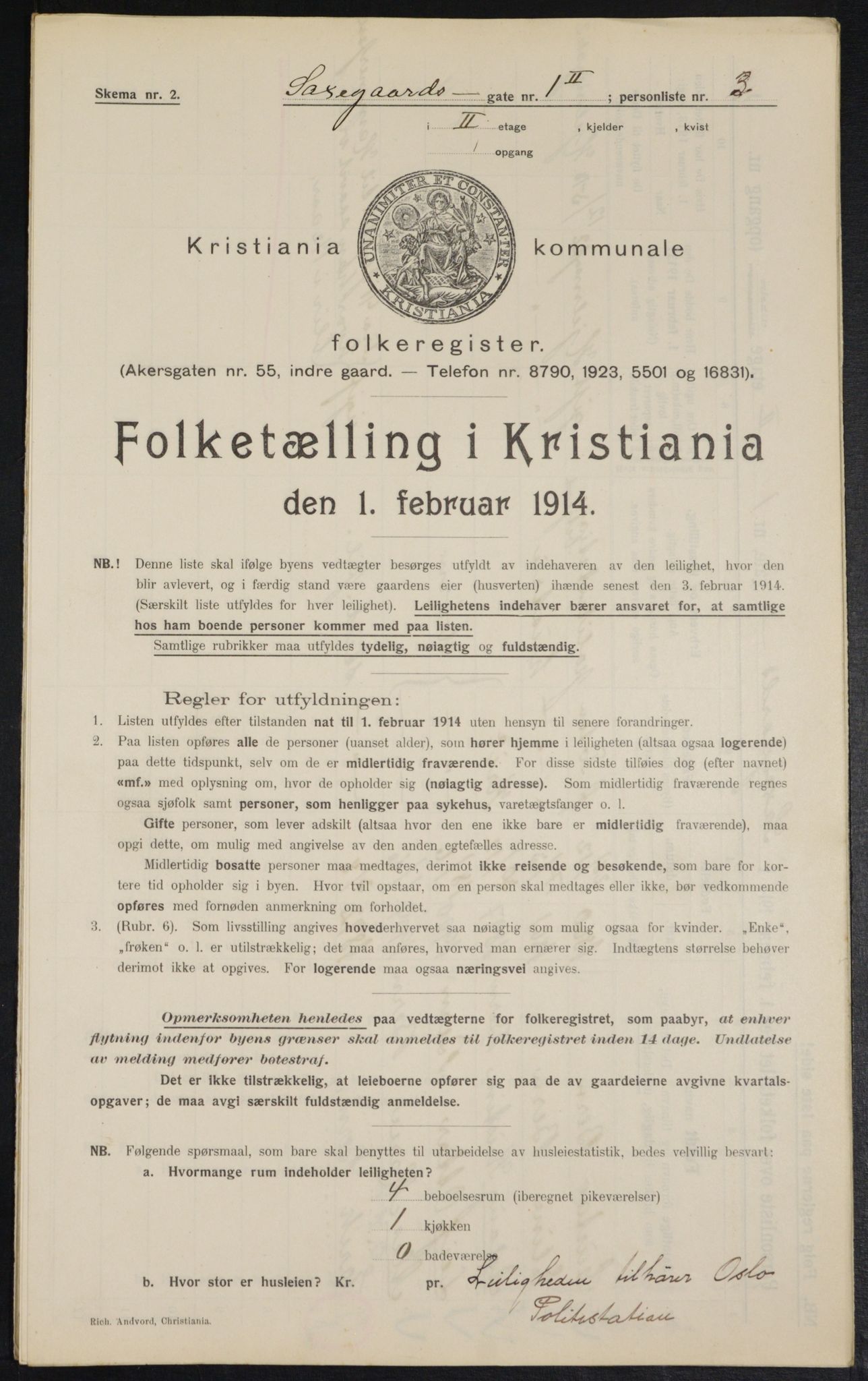 OBA, Kommunal folketelling 1.2.1914 for Kristiania, 1914, s. 89118