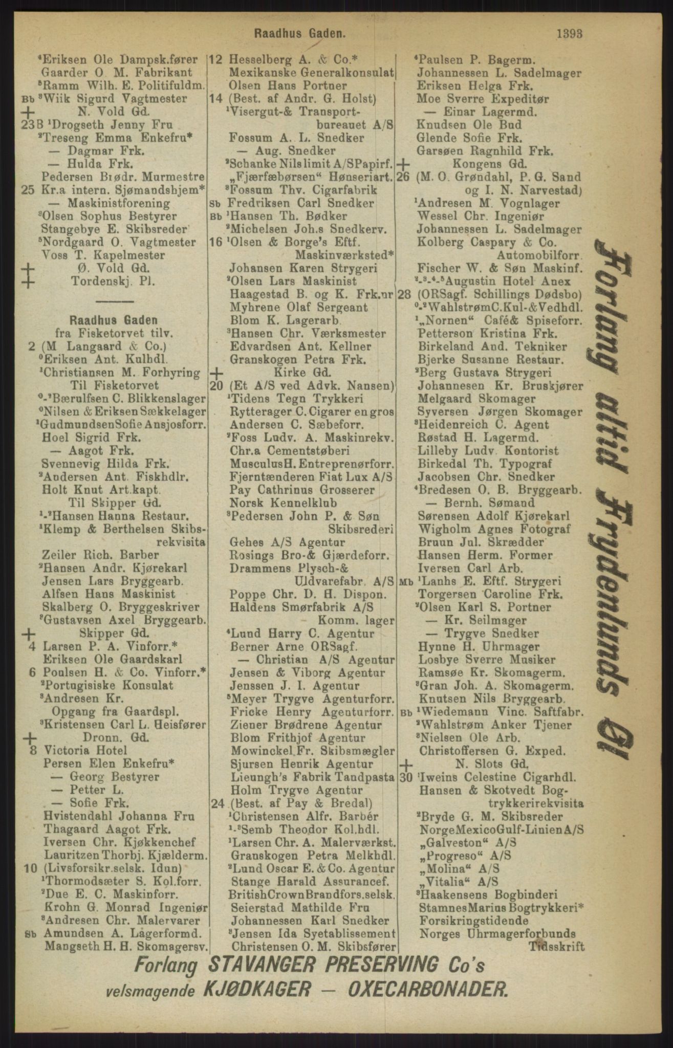 Kristiania/Oslo adressebok, PUBL/-, 1911, s. 1393