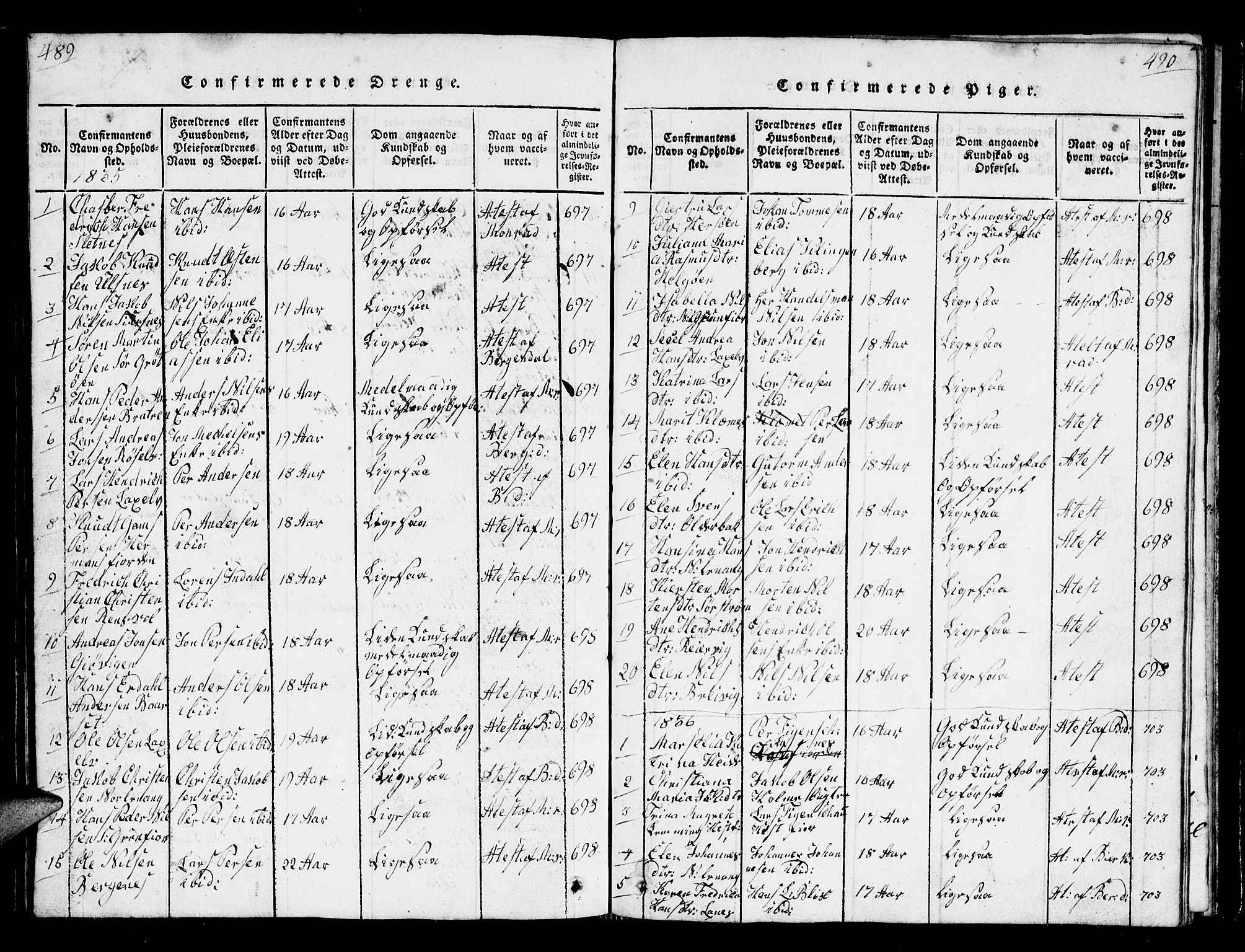 Karlsøy sokneprestembete, AV/SATØ-S-1299/H/Ha/Hab/L0001klokker: Klokkerbok nr. 1, 1821-1840, s. 489-490