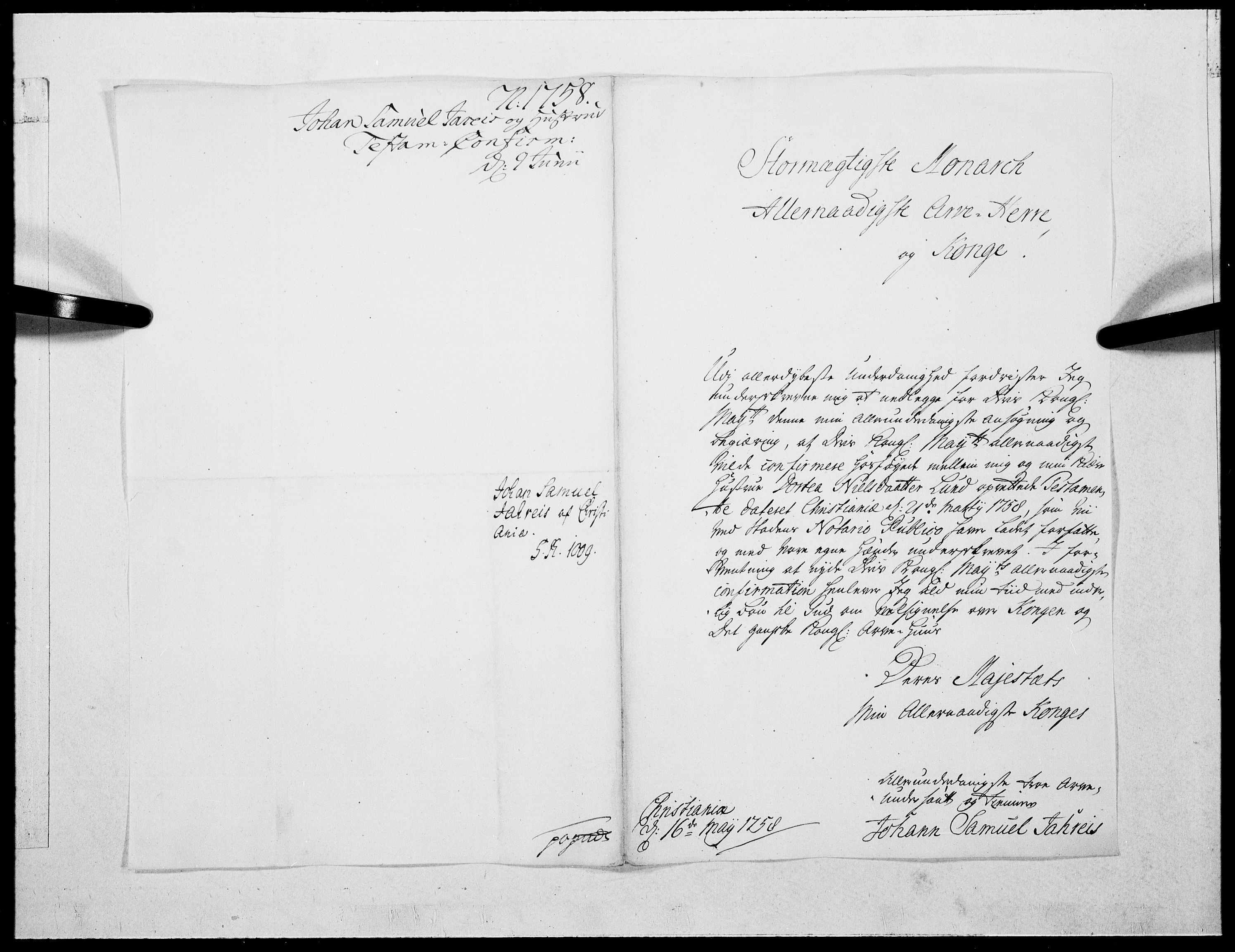 Danske Kanselli 1572-1799, AV/RA-EA-3023/F/Fc/Fcc/Fcca/L0175: Norske innlegg 1572-1799, 1758, s. 294