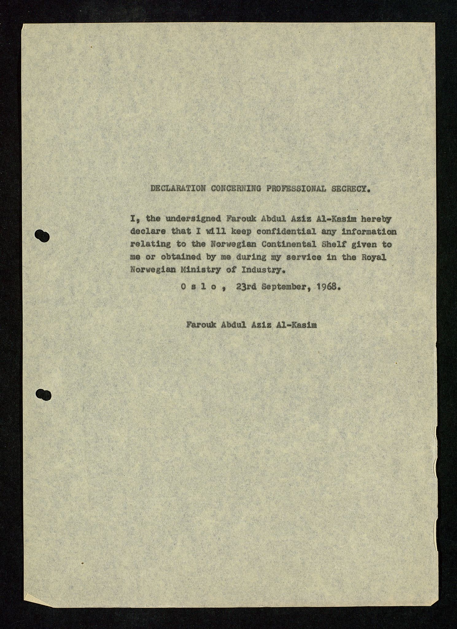 Industridepartementet, Oljekontoret, AV/SAST-A-101348/Db/L0001: Sikkerhet og utstyr, personell, arbeidstid, lønn, 1967-1973, s. 198