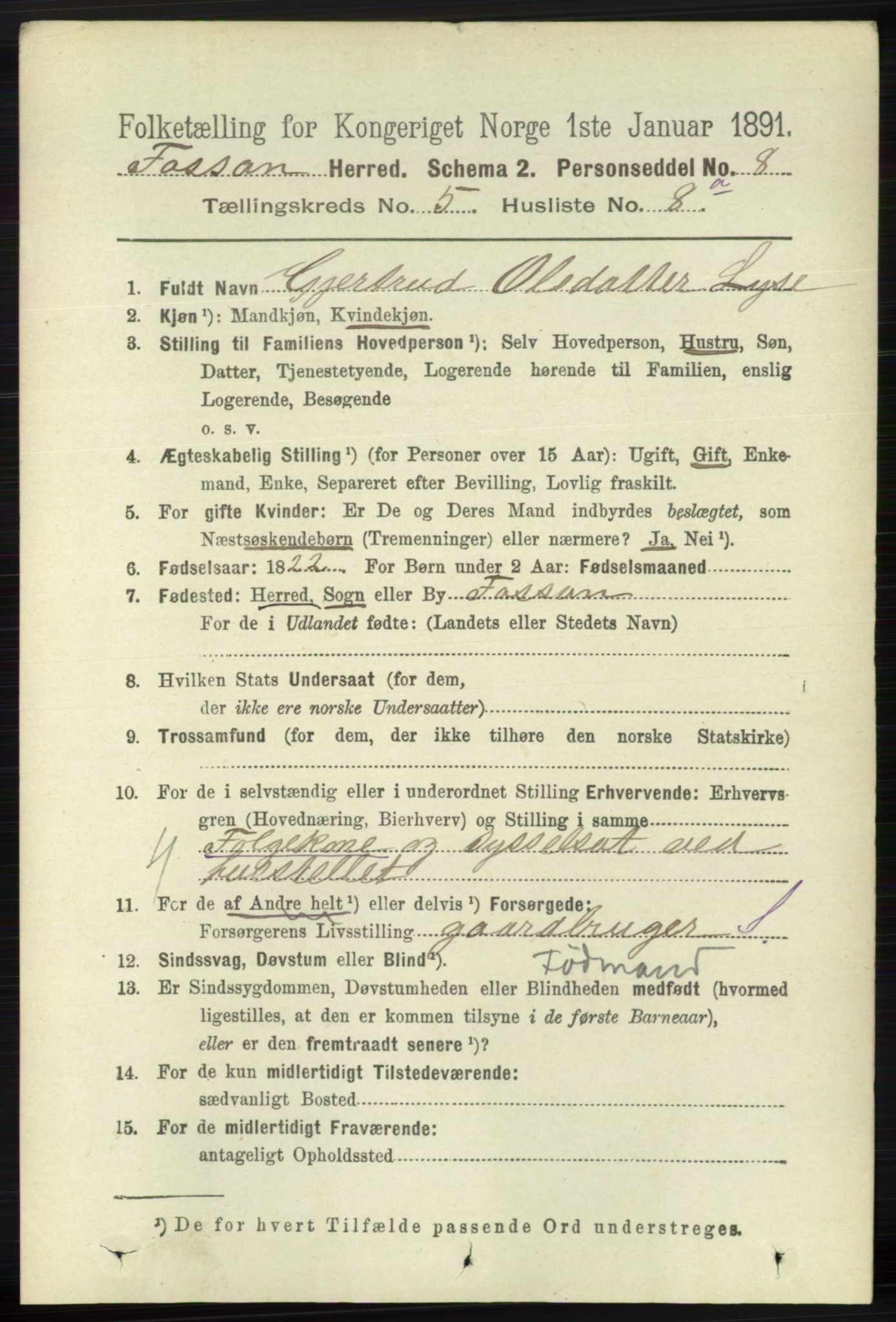 RA, Folketelling 1891 for 1129 Forsand herred, 1891, s. 815