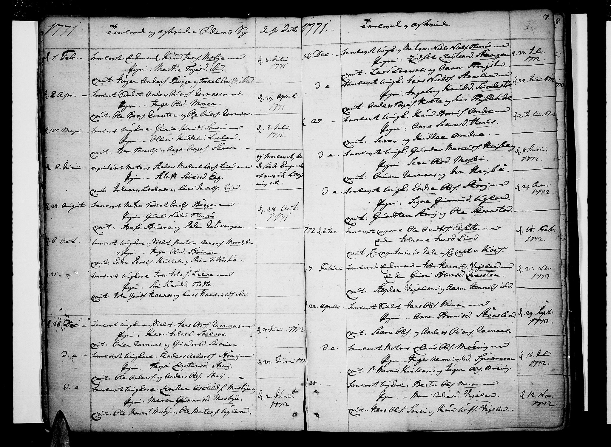 Oddernes sokneprestkontor, AV/SAK-1111-0033/F/Fa/Faa/L0004: Ministerialbok nr. A 4, 1764-1820, s. 7