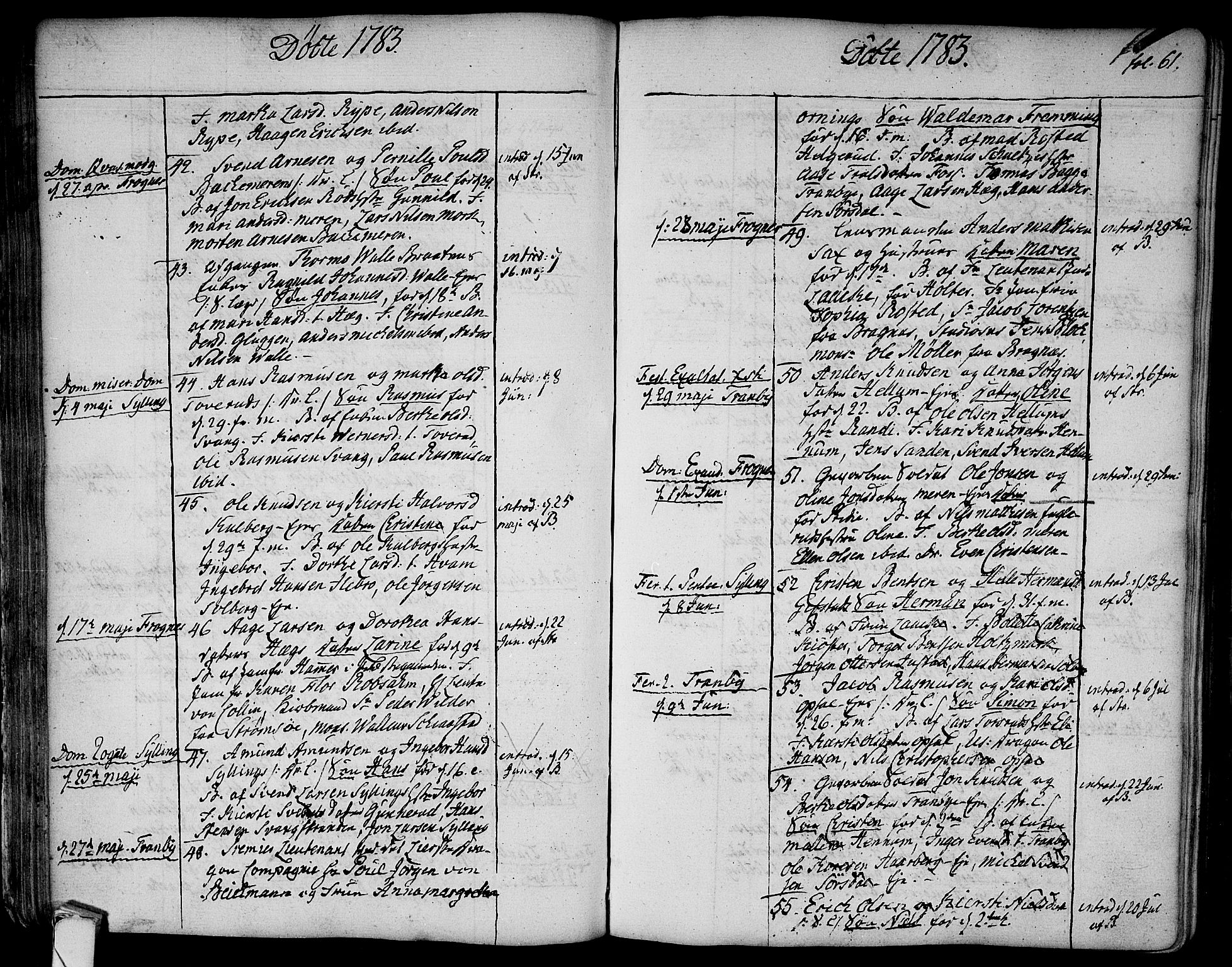 Lier kirkebøker, SAKO/A-230/F/Fa/L0006: Ministerialbok nr. I 6, 1777-1794, s. 61