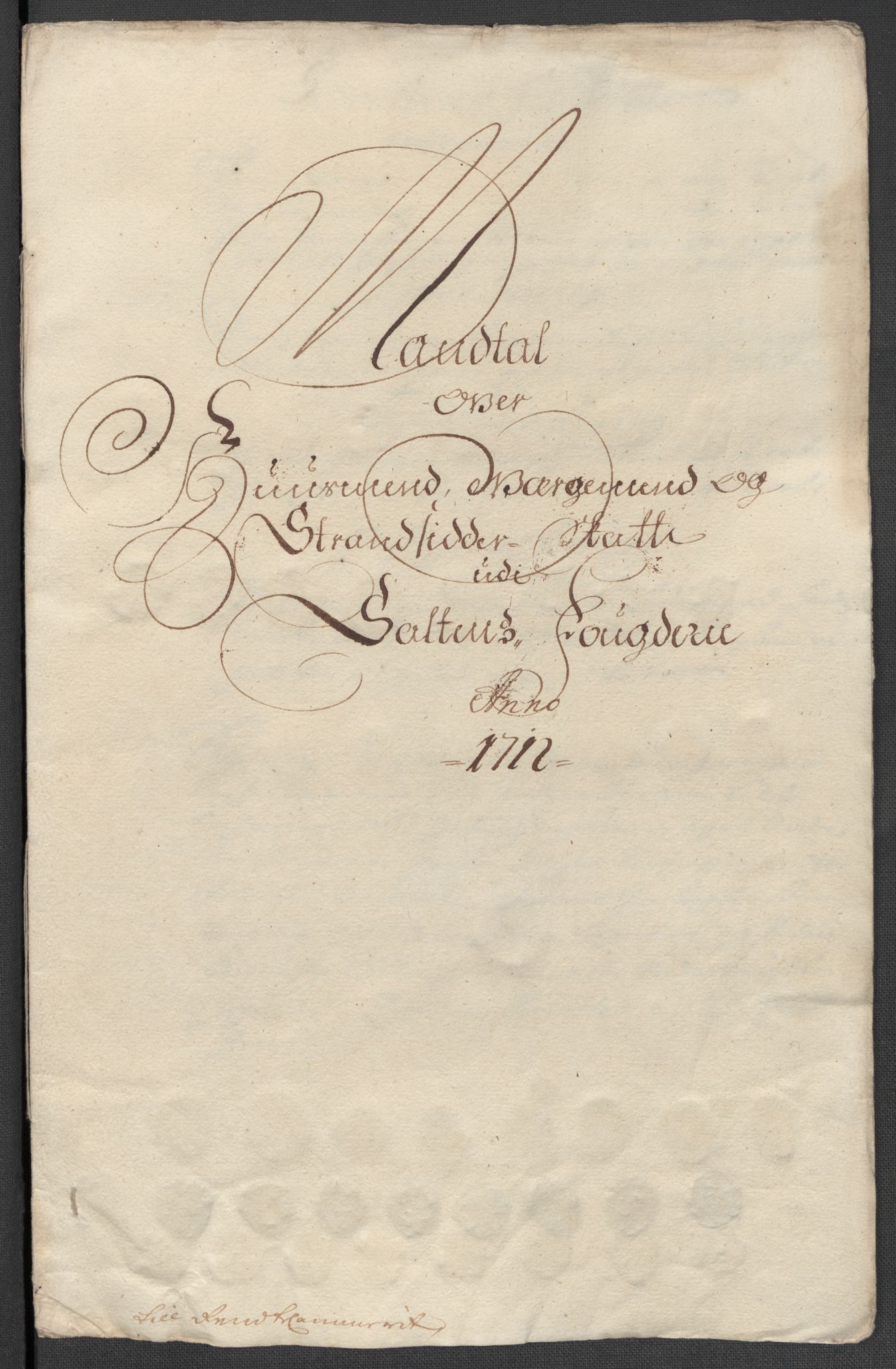 Rentekammeret inntil 1814, Reviderte regnskaper, Fogderegnskap, RA/EA-4092/R66/L4582: Fogderegnskap Salten, 1711-1712, s. 396