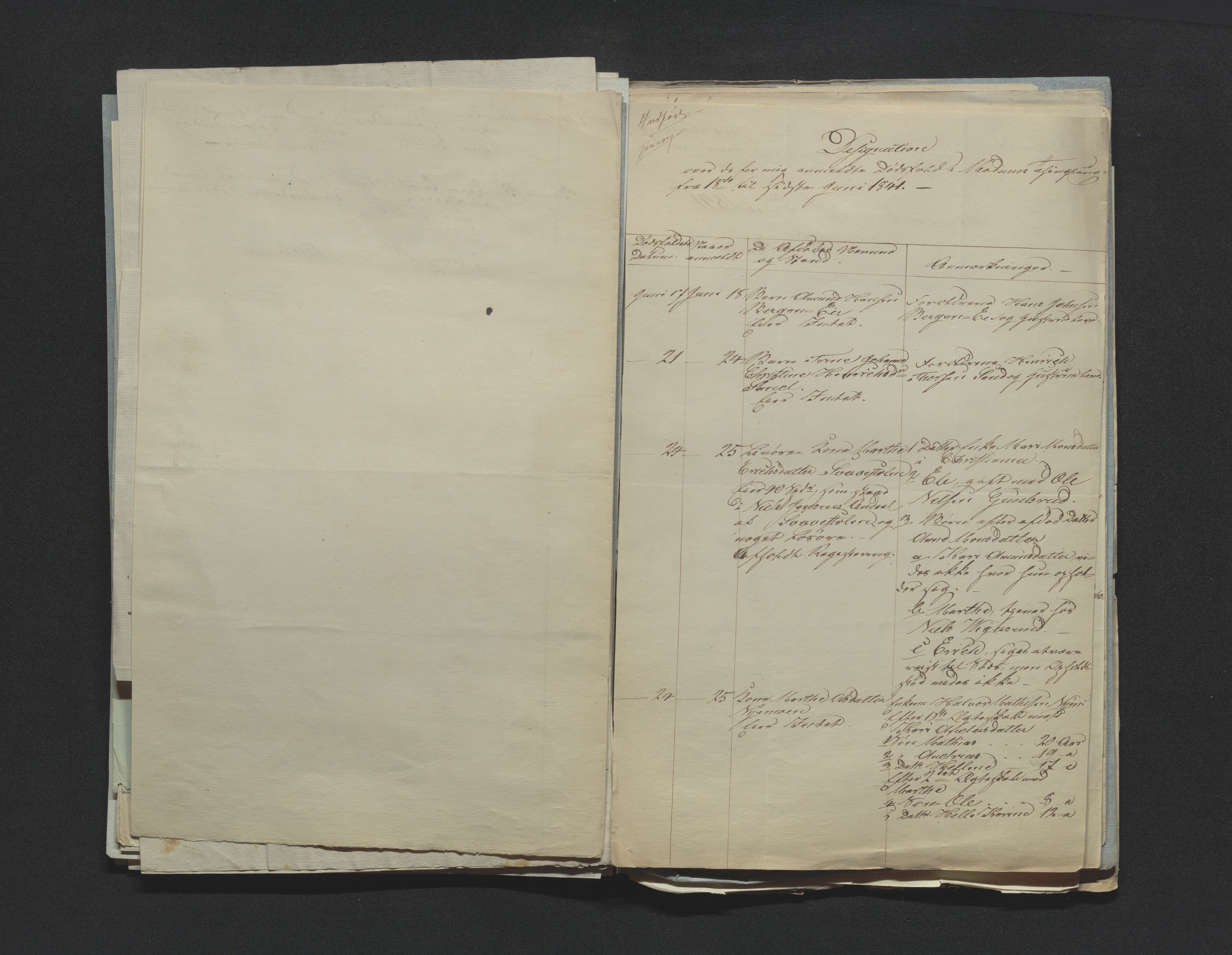 Eiker, Modum og Sigdal sorenskriveri, AV/SAKO-A-123/H/Ha/Hab/L0006: Dødsfallsmeldinger, 1841-1845