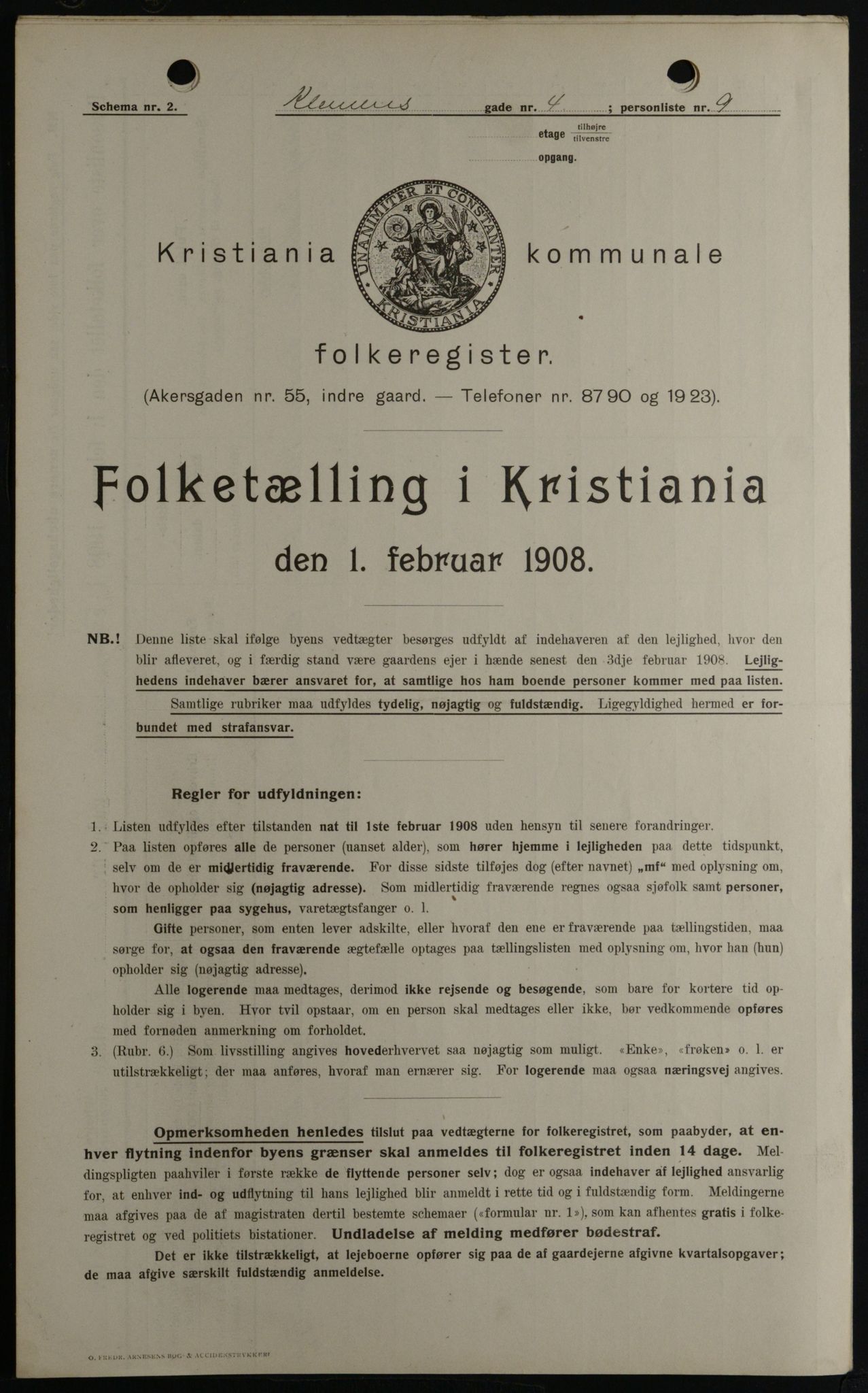 OBA, Kommunal folketelling 1.2.1908 for Kristiania kjøpstad, 1908, s. 12038