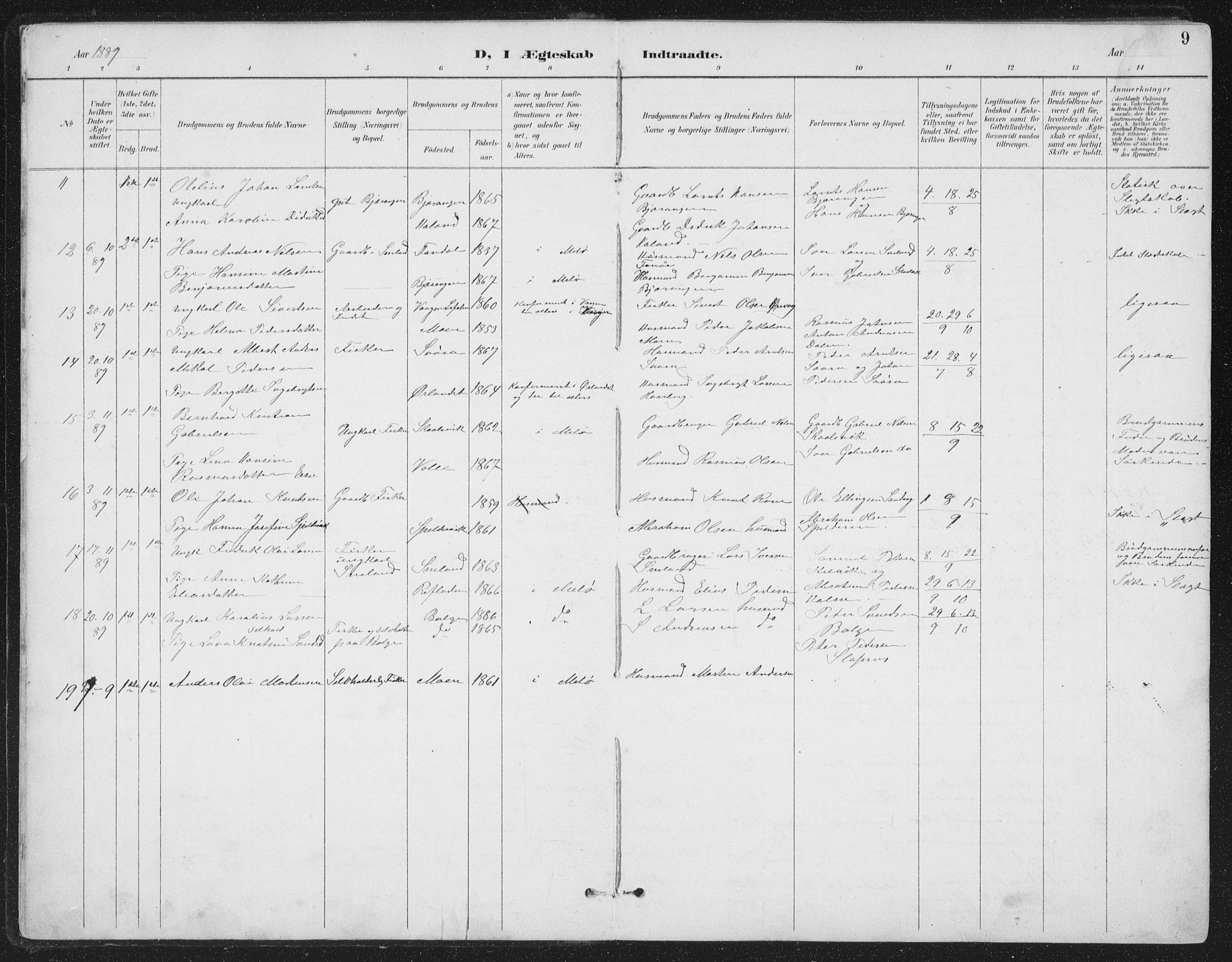 Ministerialprotokoller, klokkerbøker og fødselsregistre - Nordland, SAT/A-1459/843/L0638: Klokkerbok nr. 843C07, 1888-1907, s. 9