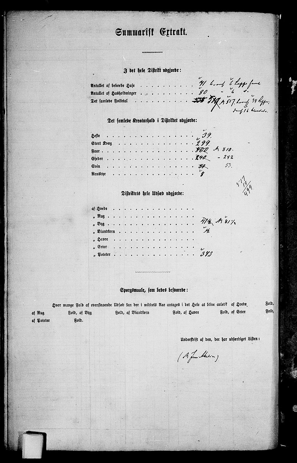 RA, Folketelling 1865 for 1866P Hadsel prestegjeld, 1865, s. 84