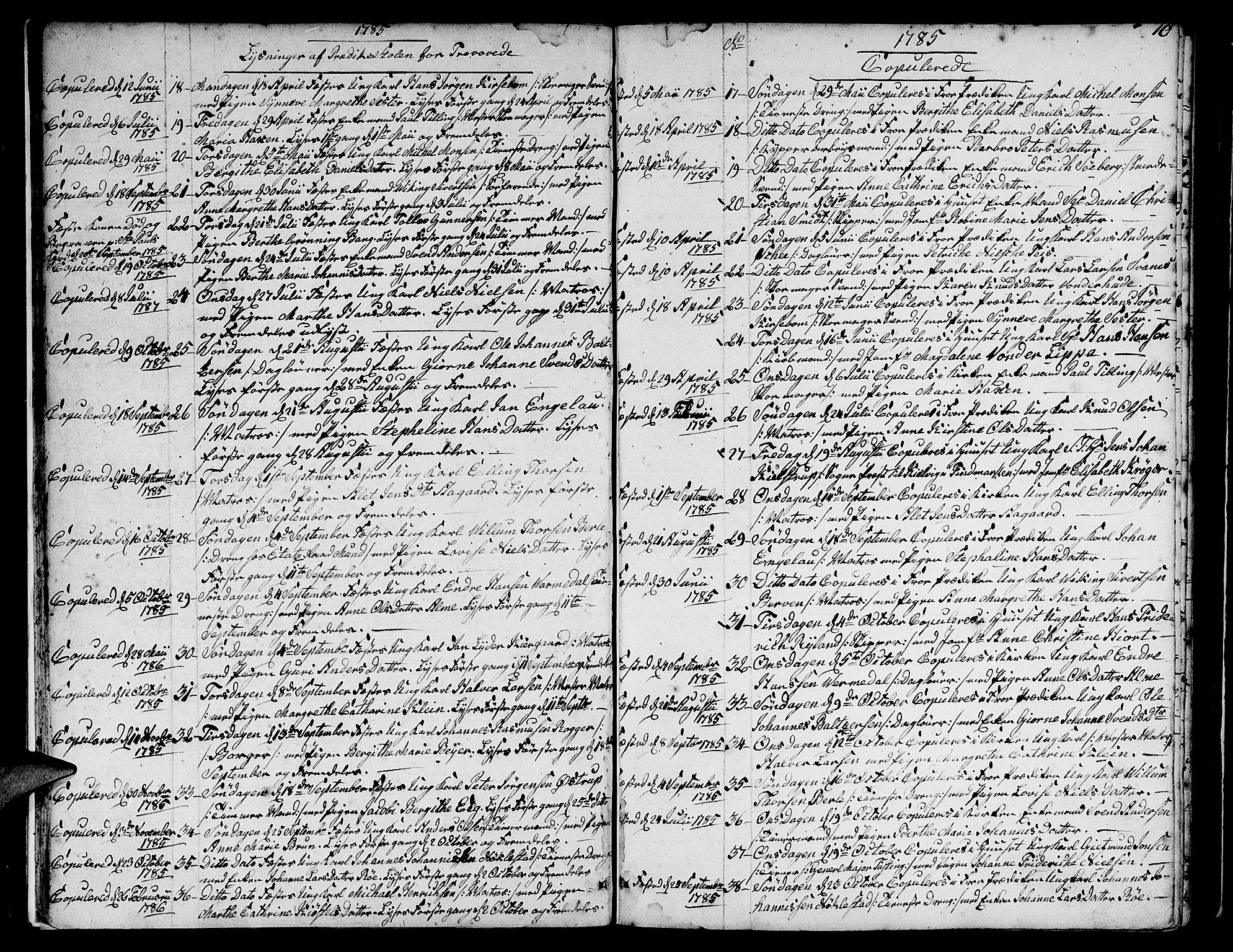 Nykirken Sokneprestembete, SAB/A-77101/H/Hab: Klokkerbok nr. A 2, 1782-1847, s. 10
