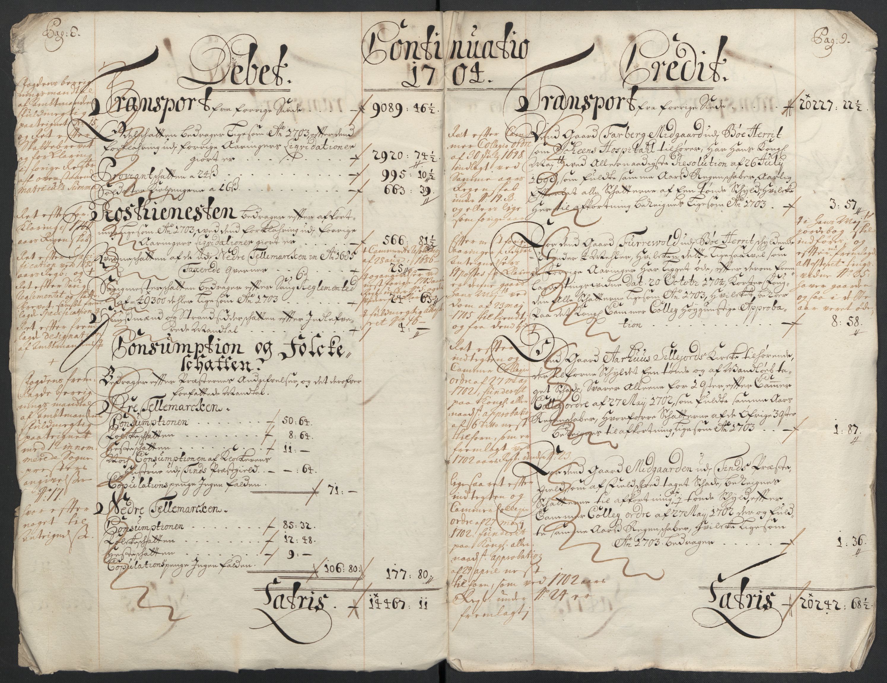 Rentekammeret inntil 1814, Reviderte regnskaper, Fogderegnskap, AV/RA-EA-4092/R36/L2111: Fogderegnskap Øvre og Nedre Telemark og Bamble, 1704, s. 8