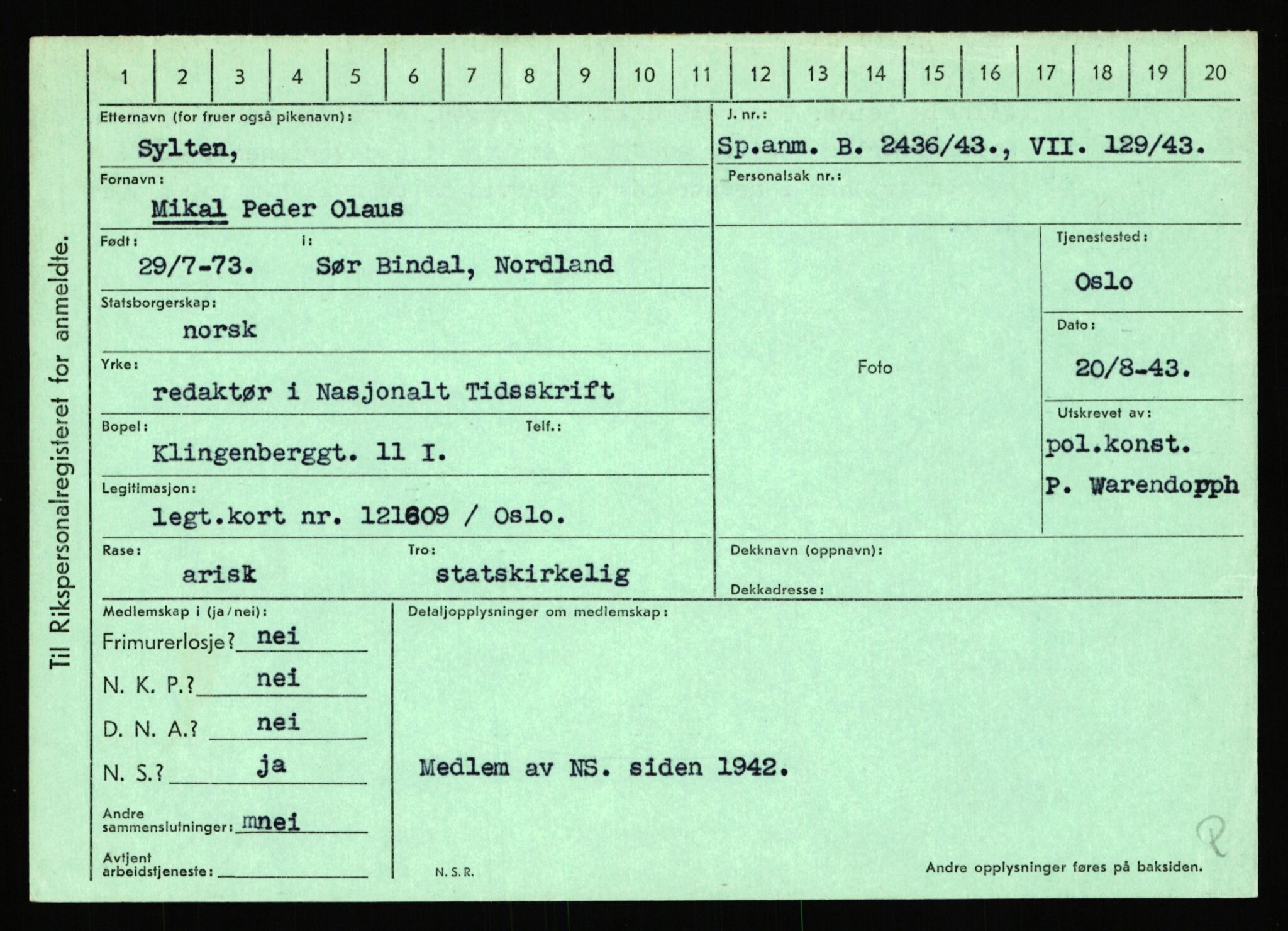 Statspolitiet - Hovedkontoret / Osloavdelingen, AV/RA-S-1329/C/Ca/L0015: Svea - Tøsse, 1943-1945, s. 671