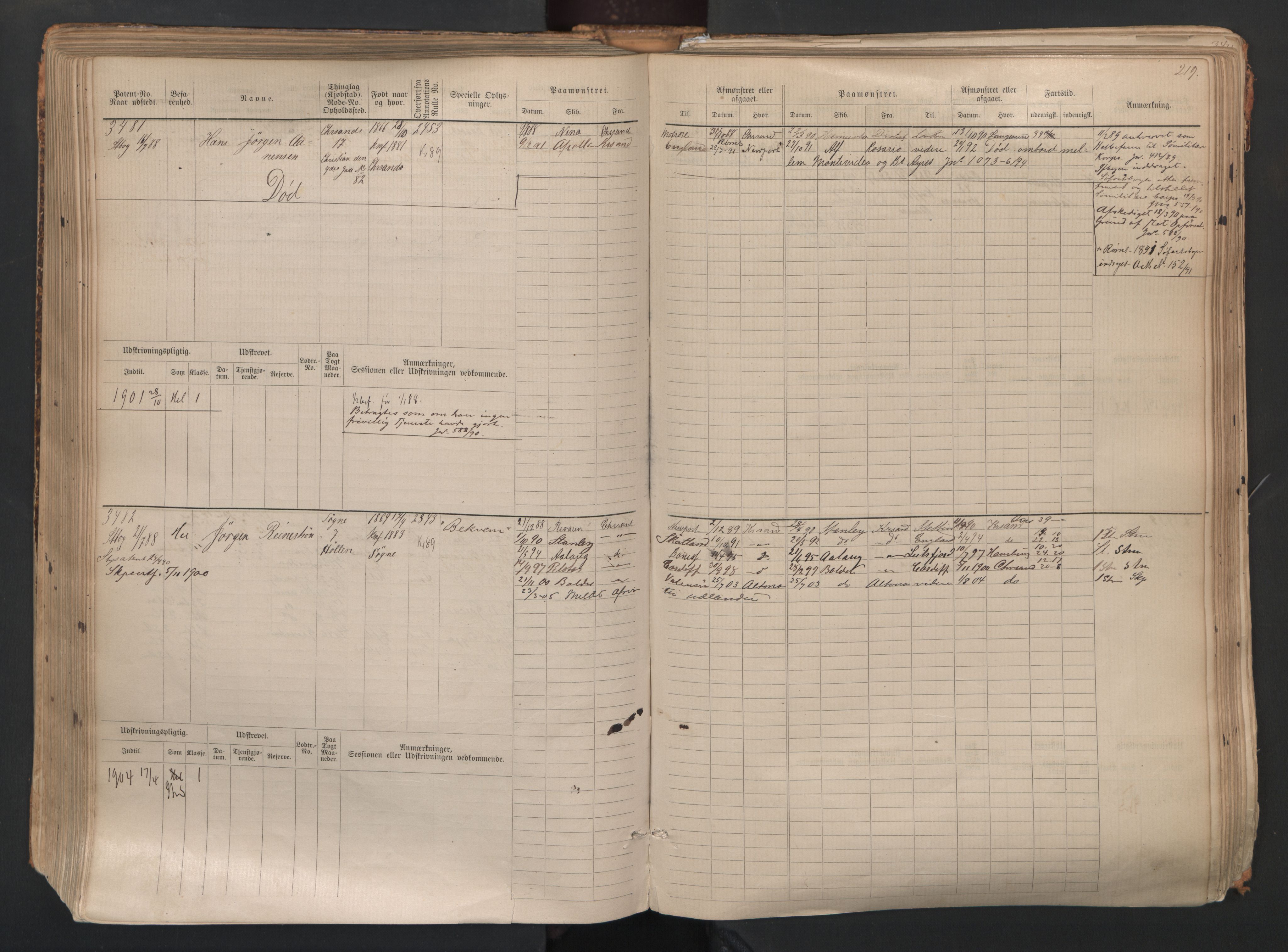 Kristiansand mønstringskrets, AV/SAK-2031-0015/F/Fb/L0007: Hovedrulle nr 3049-3810, I-14, 1883-1940, s. 221