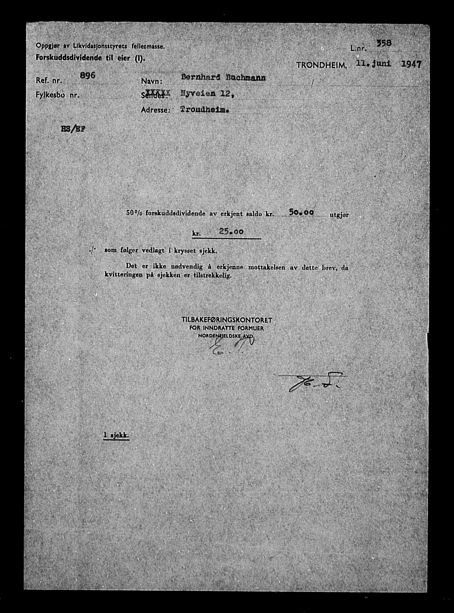 Justisdepartementet, Tilbakeføringskontoret for inndratte formuer, RA/S-1564/H/Hc/Hca/L0893: --, 1945-1947, s. 407