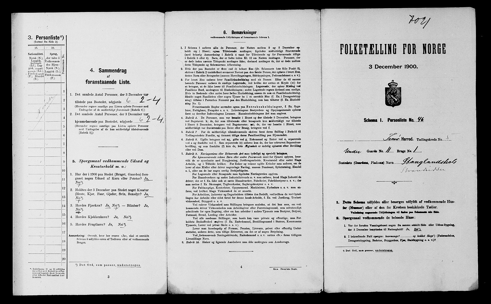 SATØ, Folketelling 1900 for 1927 Tranøy herred, 1900, s. 124