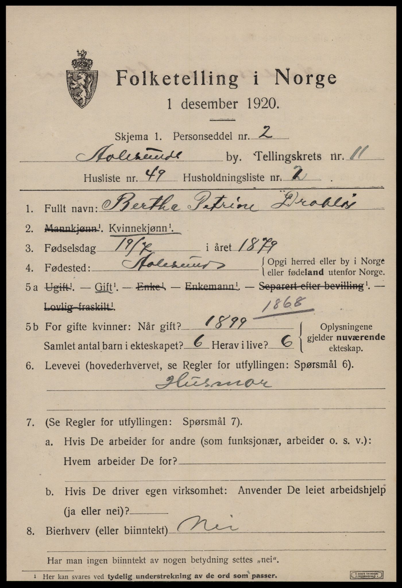 SAT, Folketelling 1920 for 1501 Ålesund kjøpstad, 1920, s. 26082