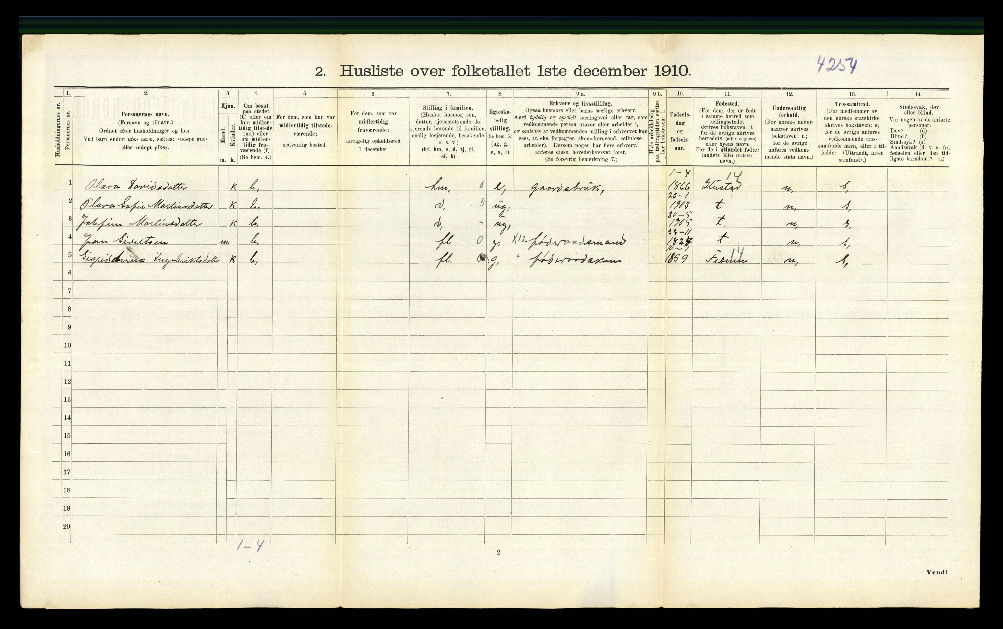 RA, Folketelling 1910 for 1551 Eide herred, 1910, s. 198