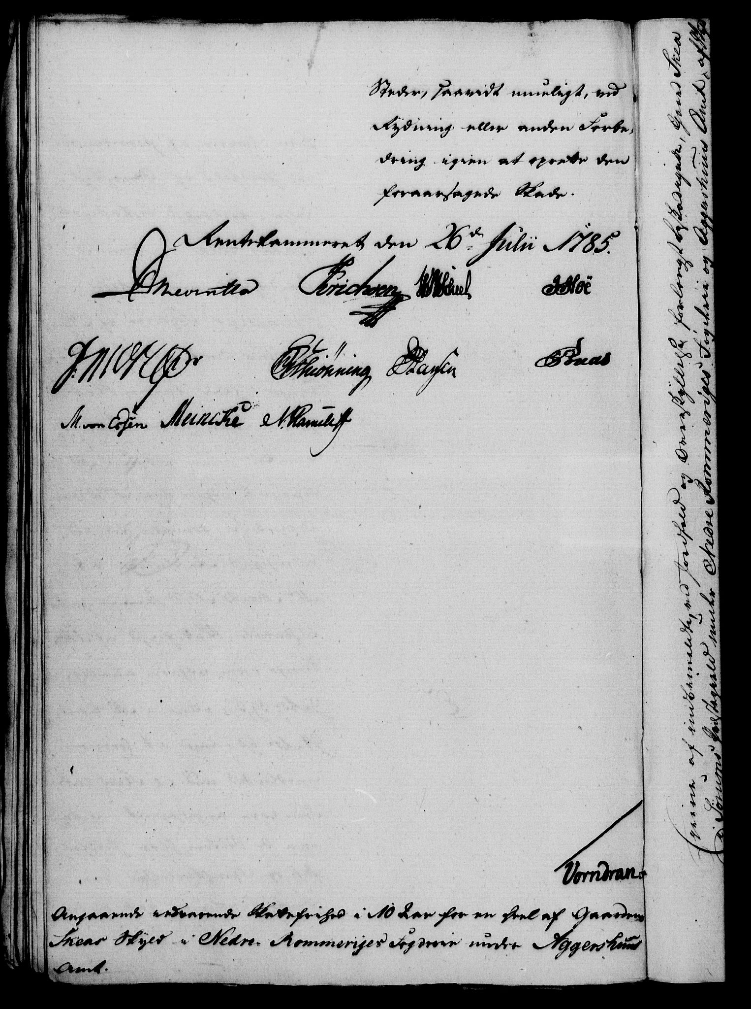 Rentekammeret, Kammerkanselliet, RA/EA-3111/G/Gf/Gfa/L0067: Norsk relasjons- og resolusjonsprotokoll (merket RK 52.67), 1785, s. 692