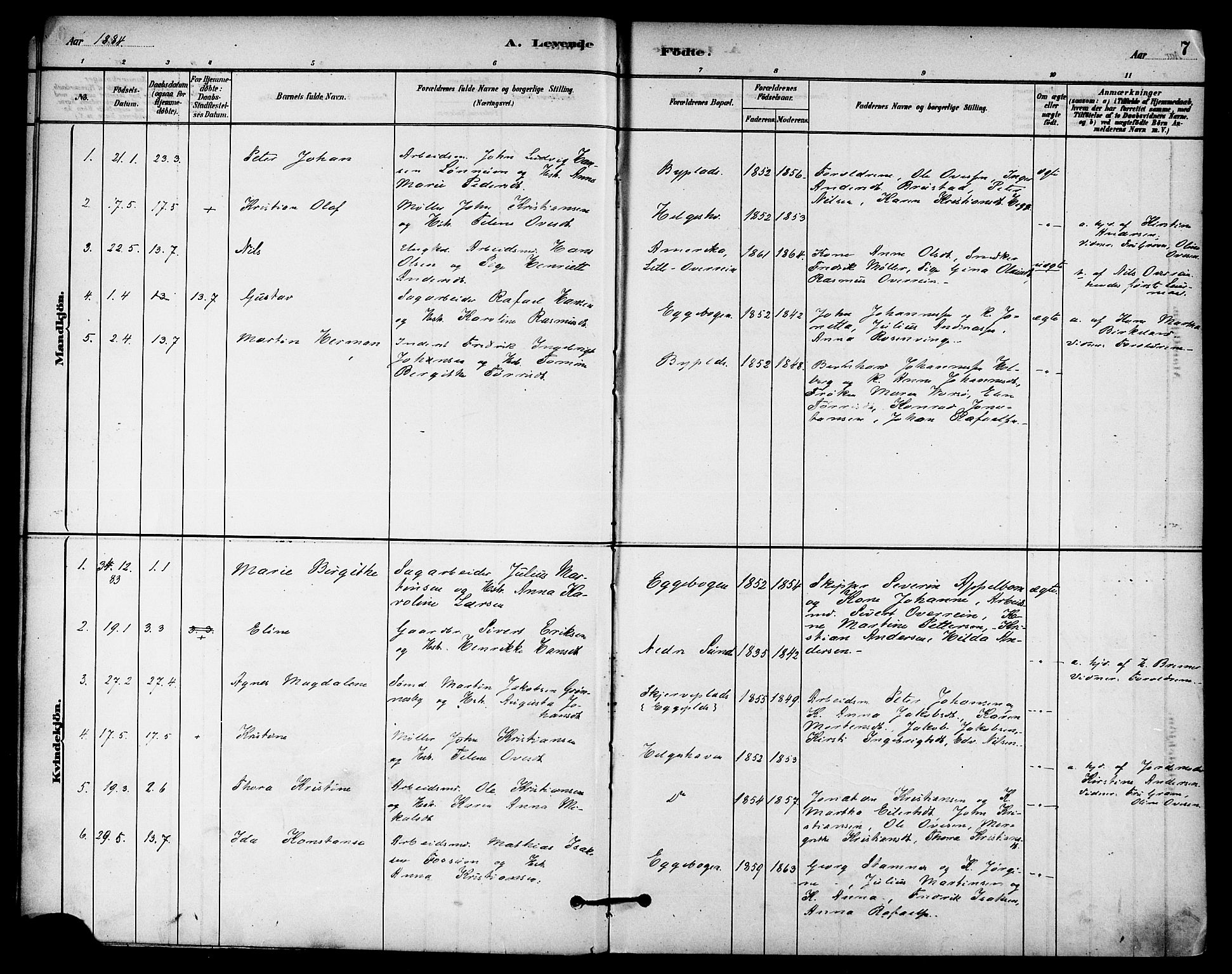 Ministerialprotokoller, klokkerbøker og fødselsregistre - Nord-Trøndelag, AV/SAT-A-1458/740/L0378: Ministerialbok nr. 740A01, 1881-1895, s. 7