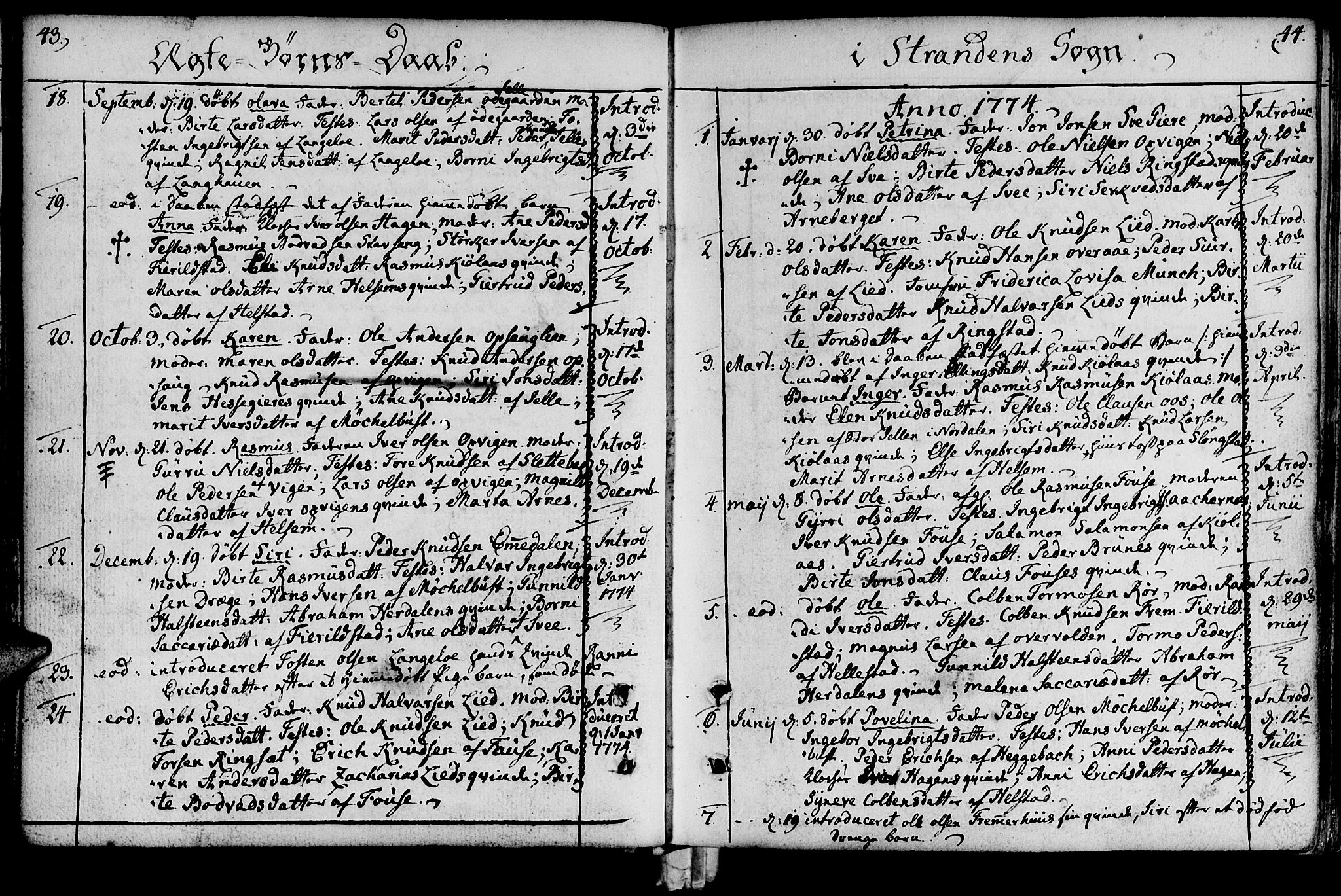 Ministerialprotokoller, klokkerbøker og fødselsregistre - Møre og Romsdal, SAT/A-1454/520/L0271: Ministerialbok nr. 520A01, 1759-1801, s. 43-44