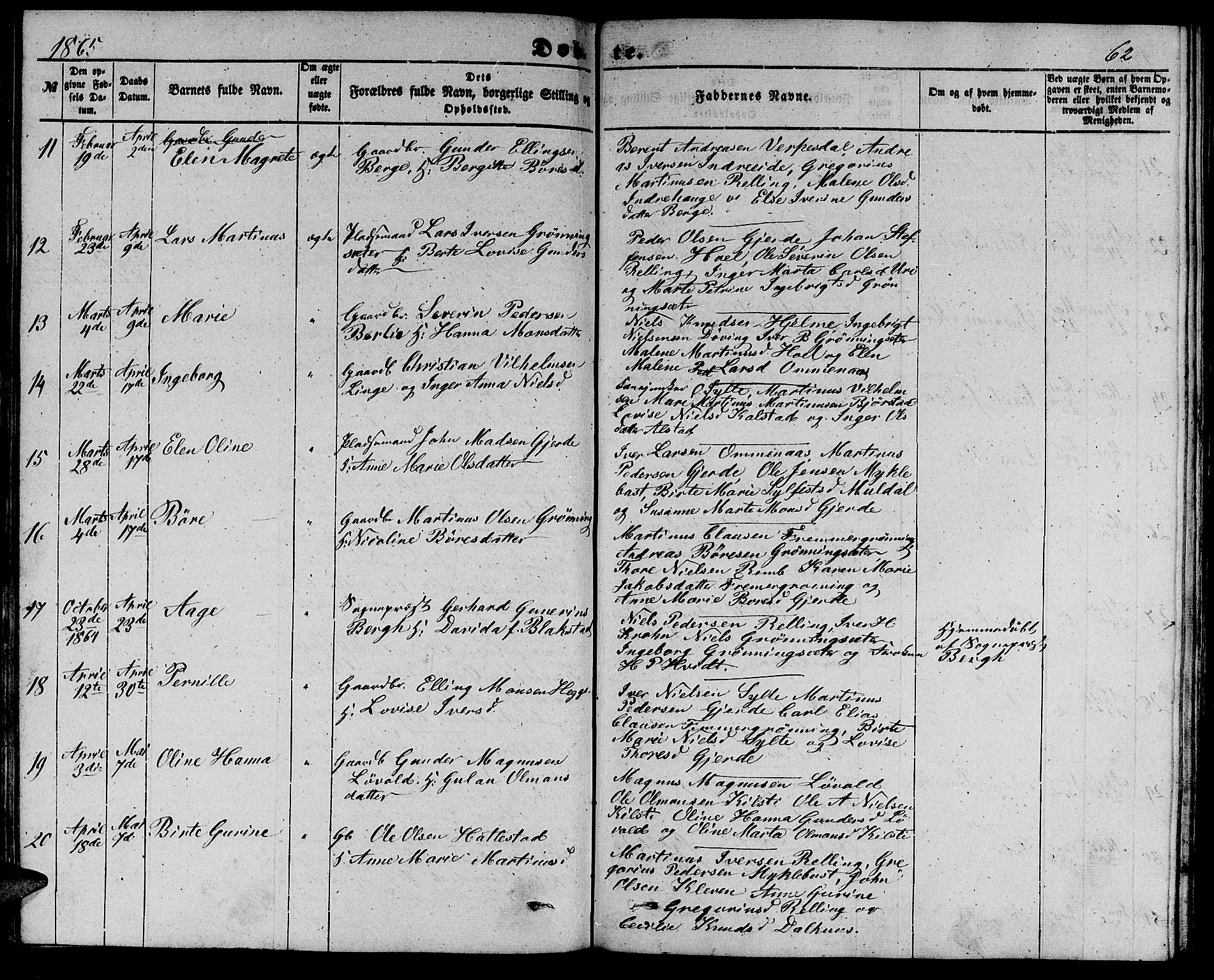 Ministerialprotokoller, klokkerbøker og fødselsregistre - Møre og Romsdal, AV/SAT-A-1454/519/L0261: Klokkerbok nr. 519C02, 1854-1867, s. 62
