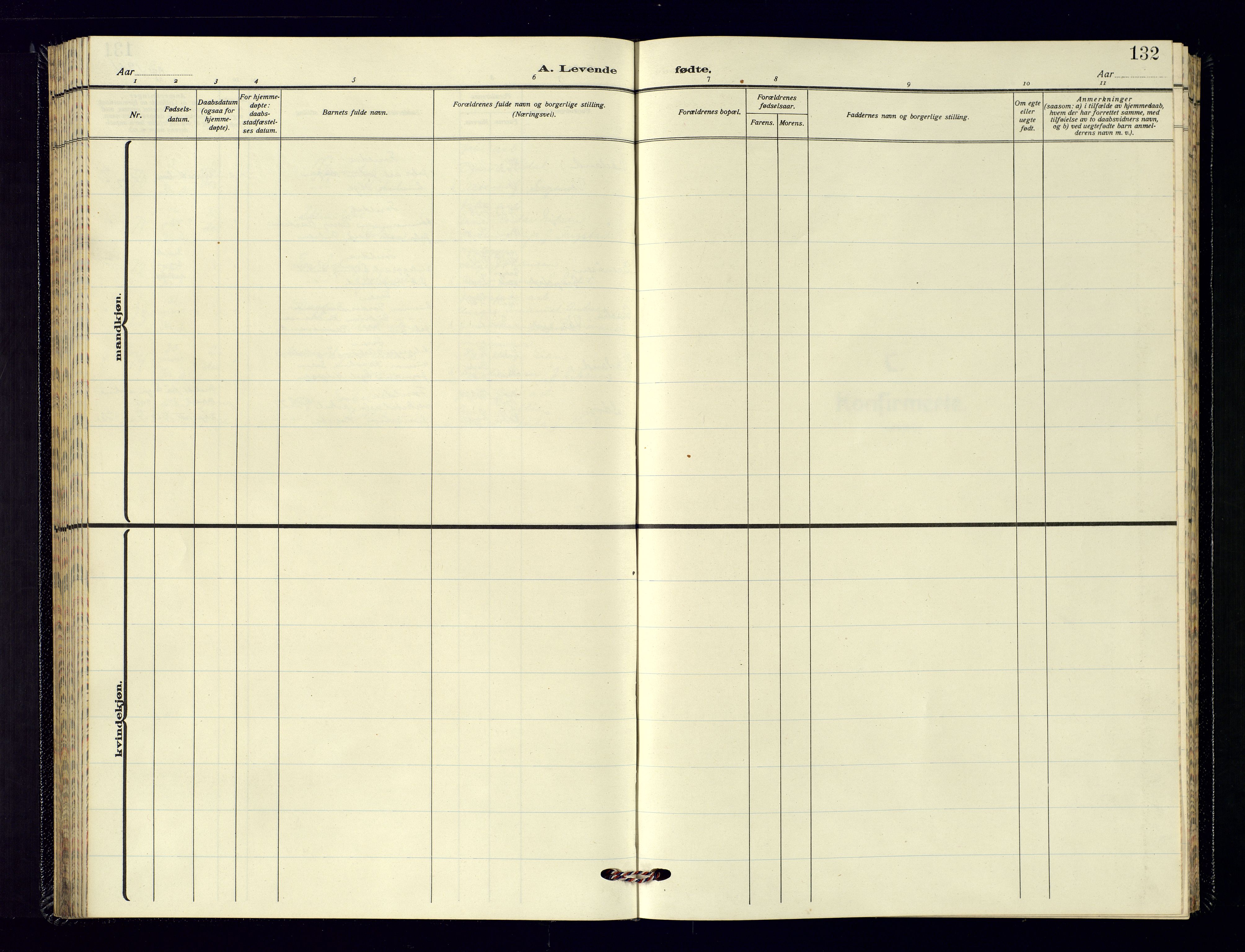 Vennesla sokneprestkontor, SAK/1111-0045/Fb/Fbb/L0009: Klokkerbok nr. B-9, 1948-1961, s. 132