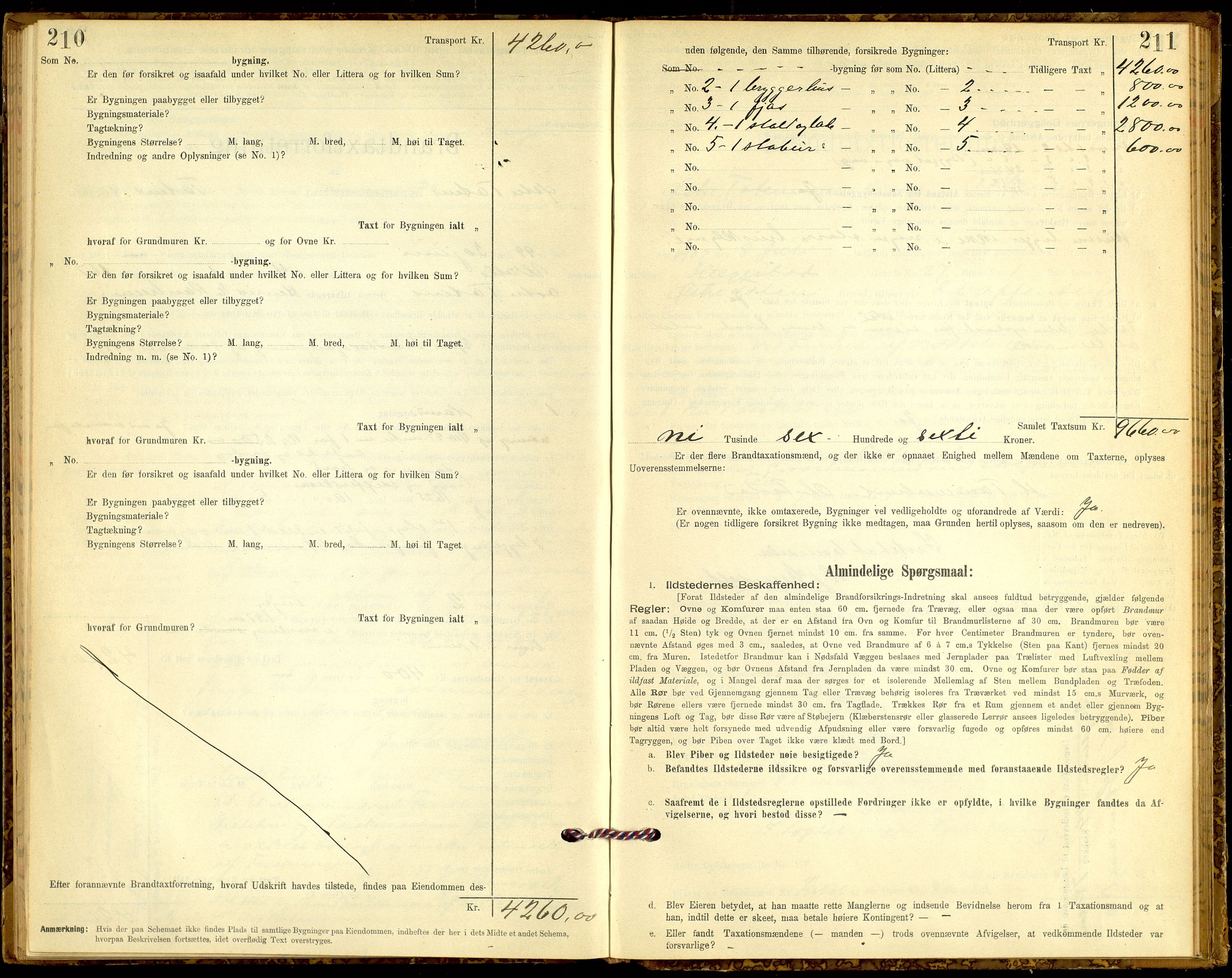 Norges Brannkasse, Østre Toten, AV/SAH-NBRANT-046/F/L0002: Branntakstprotokoll, 1896-1905, s. 210-211