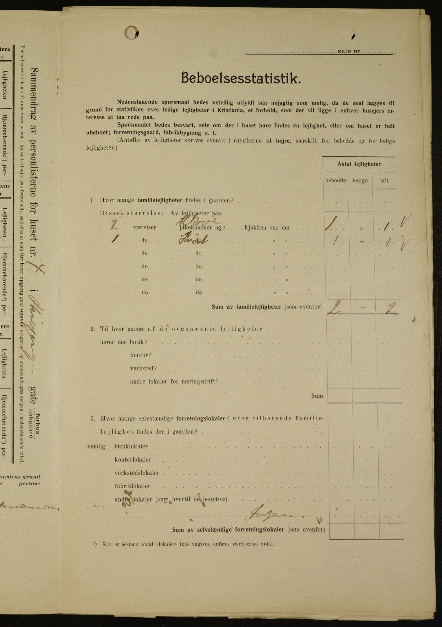 OBA, Kommunal folketelling 1.2.1909 for Kristiania kjøpstad, 1909, s. 94556