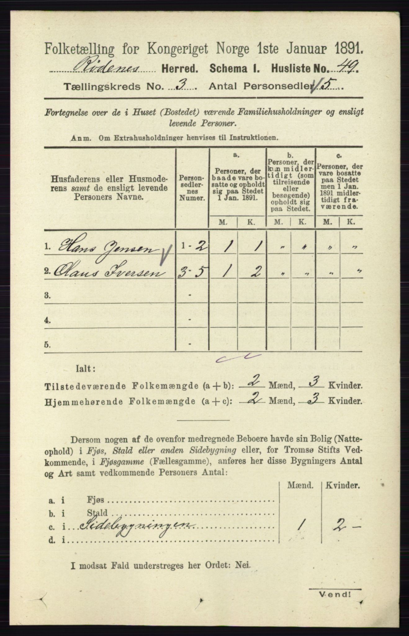 RA, Folketelling 1891 for 0120 Rødenes herred, 1891, s. 1177