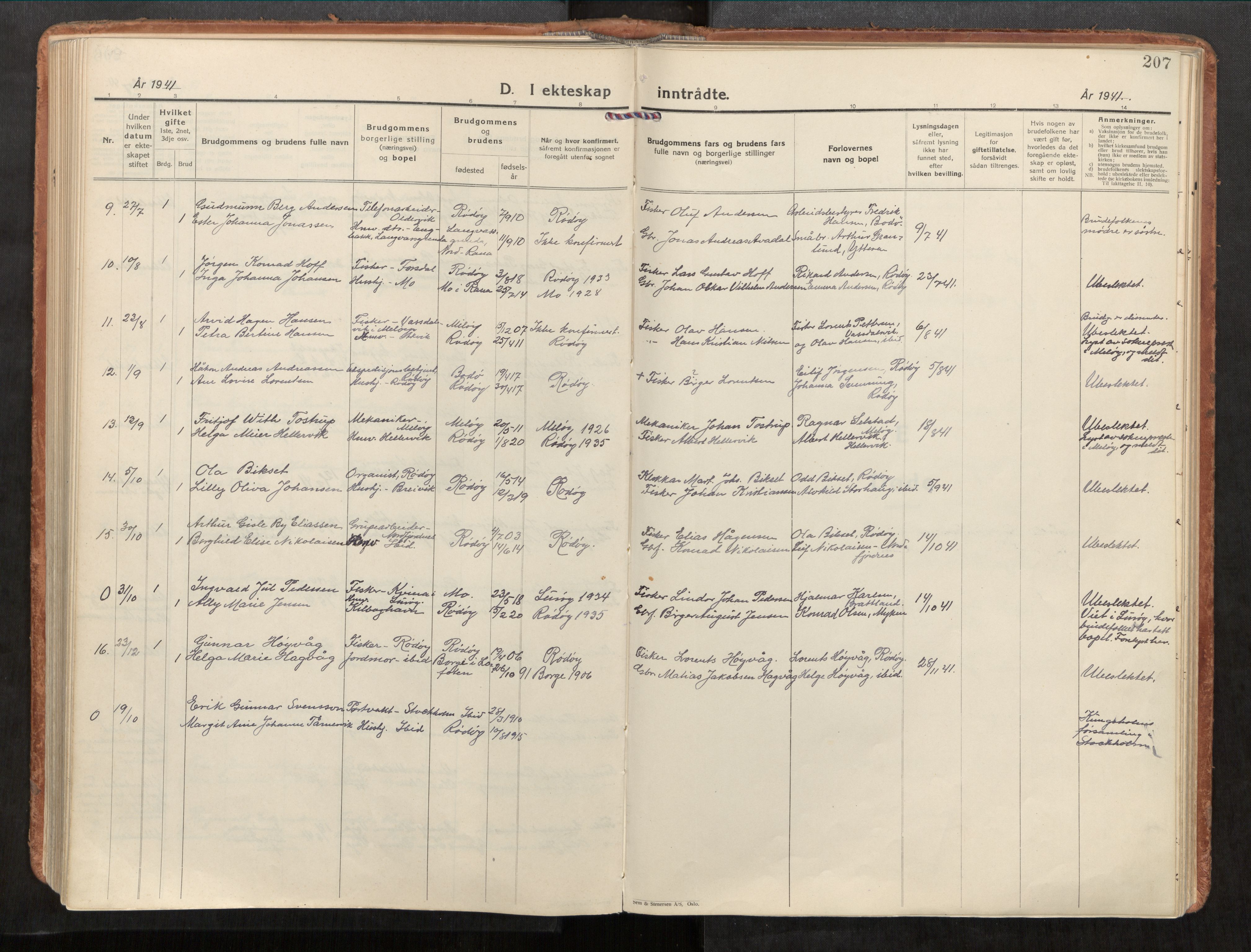 Rødøy sokneprestkontor, AV/SAT-A-4397/2/H/Ha/Haa/L0001: Ministerialbok nr. 1, 1926-1941, s. 207