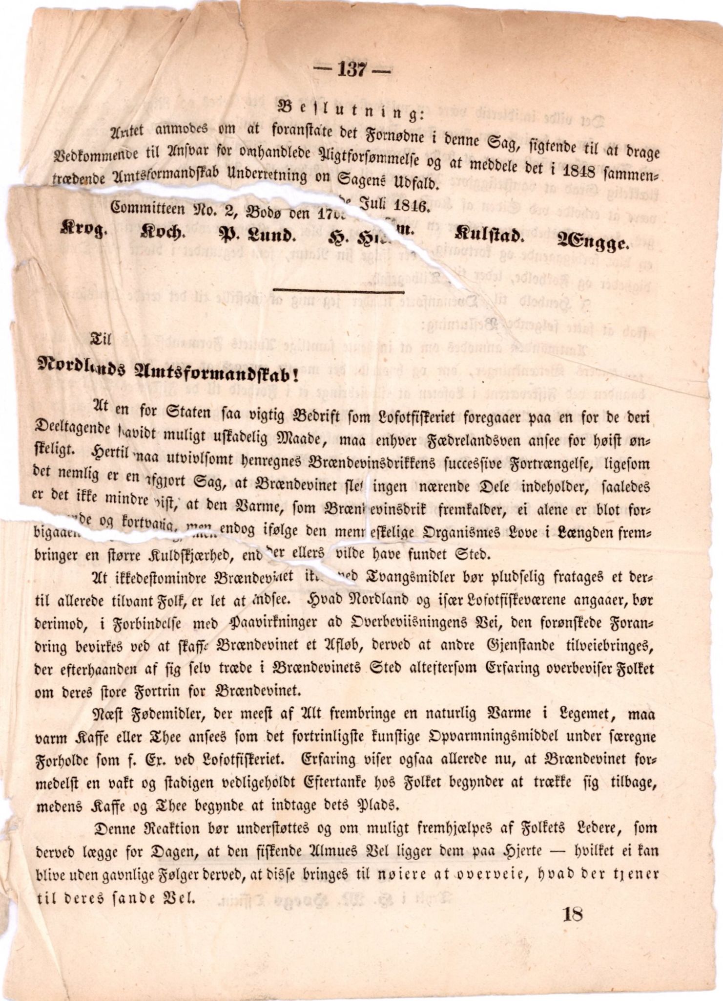 Nordland Fylkeskommune. Fylkestinget, AIN/NFK-17/176/A/Ac/L0002: Fylkestingsforhandlinger 1839-1848, 1839-1848