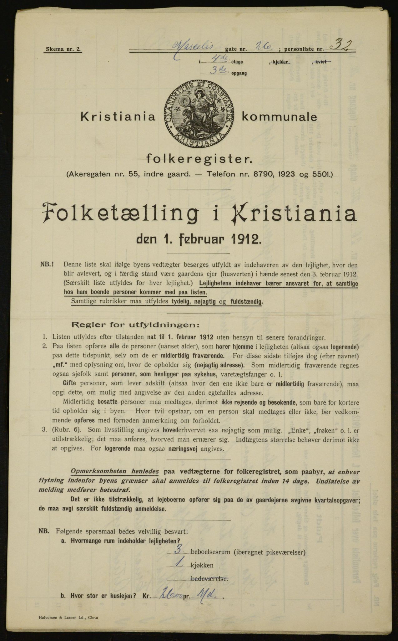 OBA, Kommunal folketelling 1.2.1912 for Kristiania, 1912, s. 64865