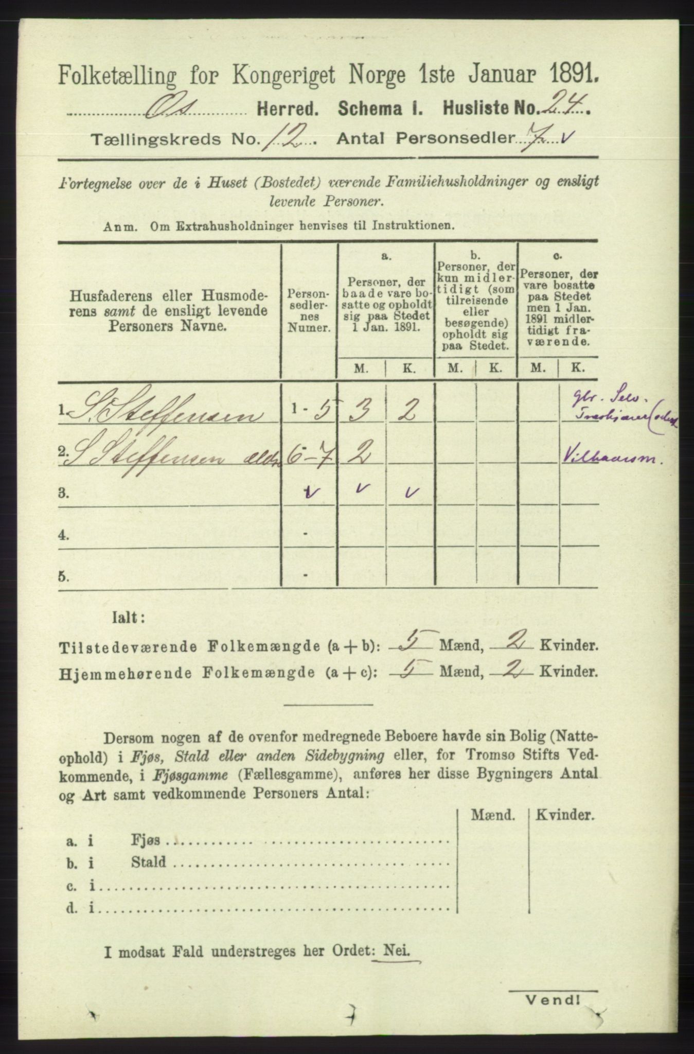 RA, Folketelling 1891 for 1243 Os herred, 1891, s. 2721