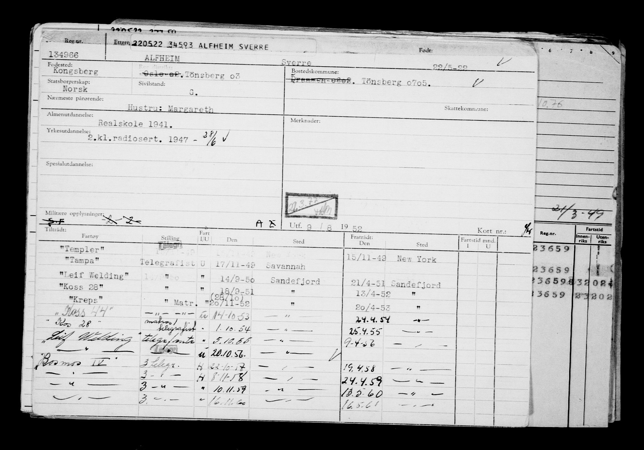 Direktoratet for sjømenn, AV/RA-S-3545/G/Gb/L0206: Hovedkort, 1922, s. 604