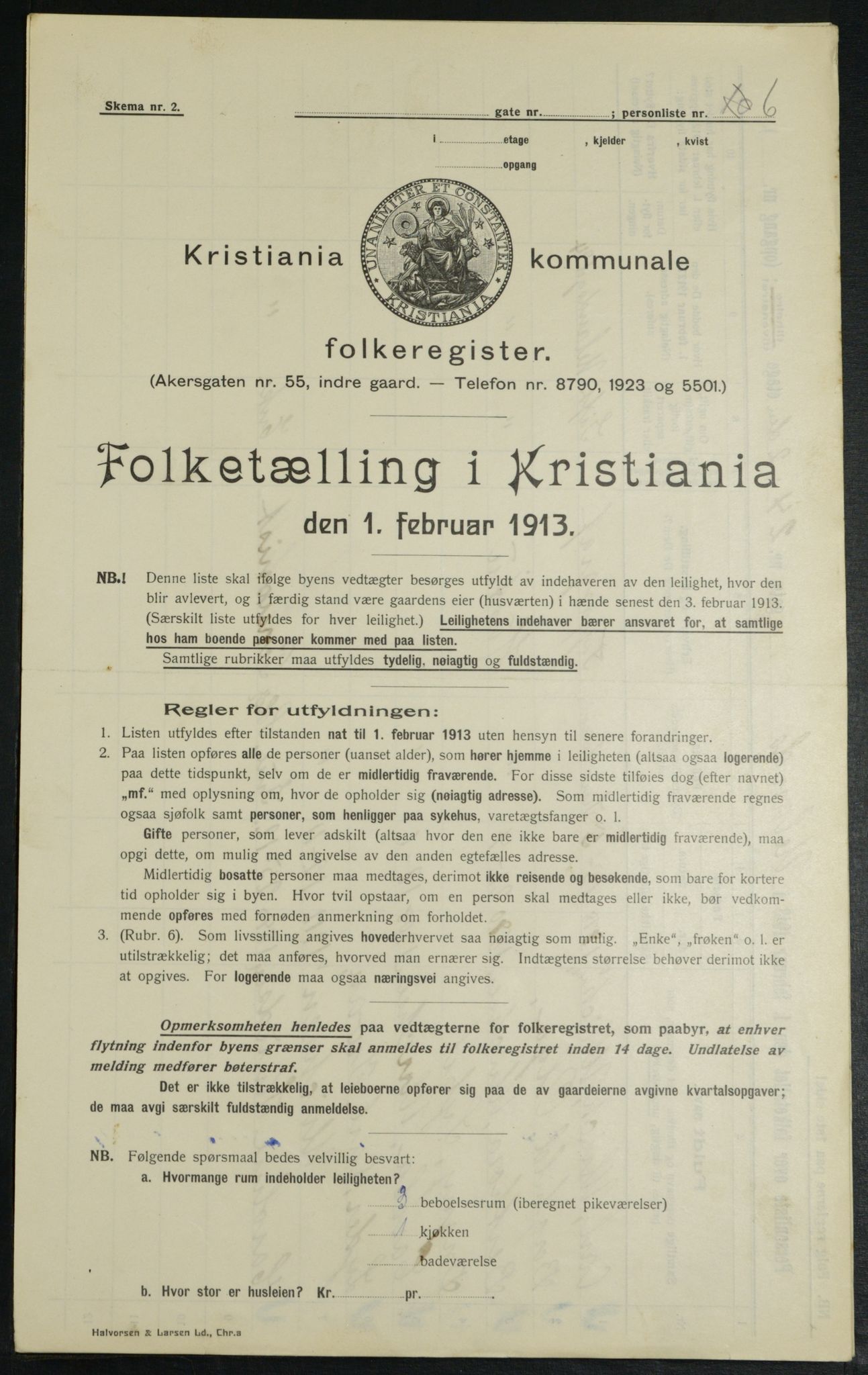 OBA, Kommunal folketelling 1.2.1913 for Kristiania, 1913, s. 118646