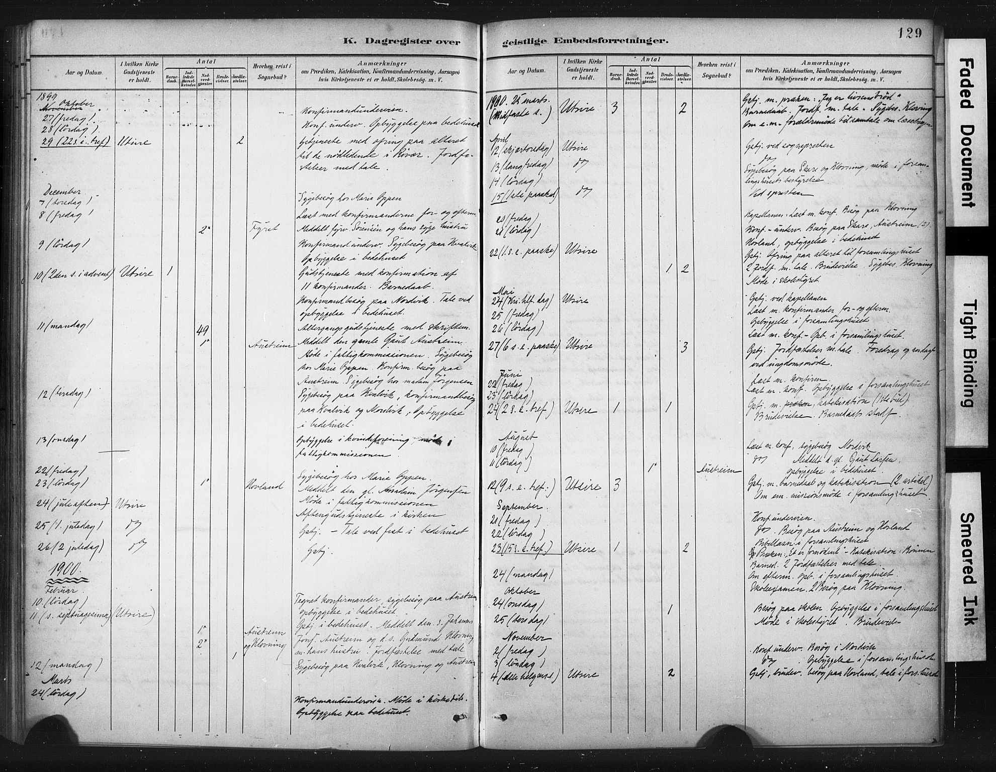 Torvastad sokneprestkontor, AV/SAST-A -101857/H/Ha/Haa/L0016: Ministerialbok nr. A 15, 1883-1903, s. 129