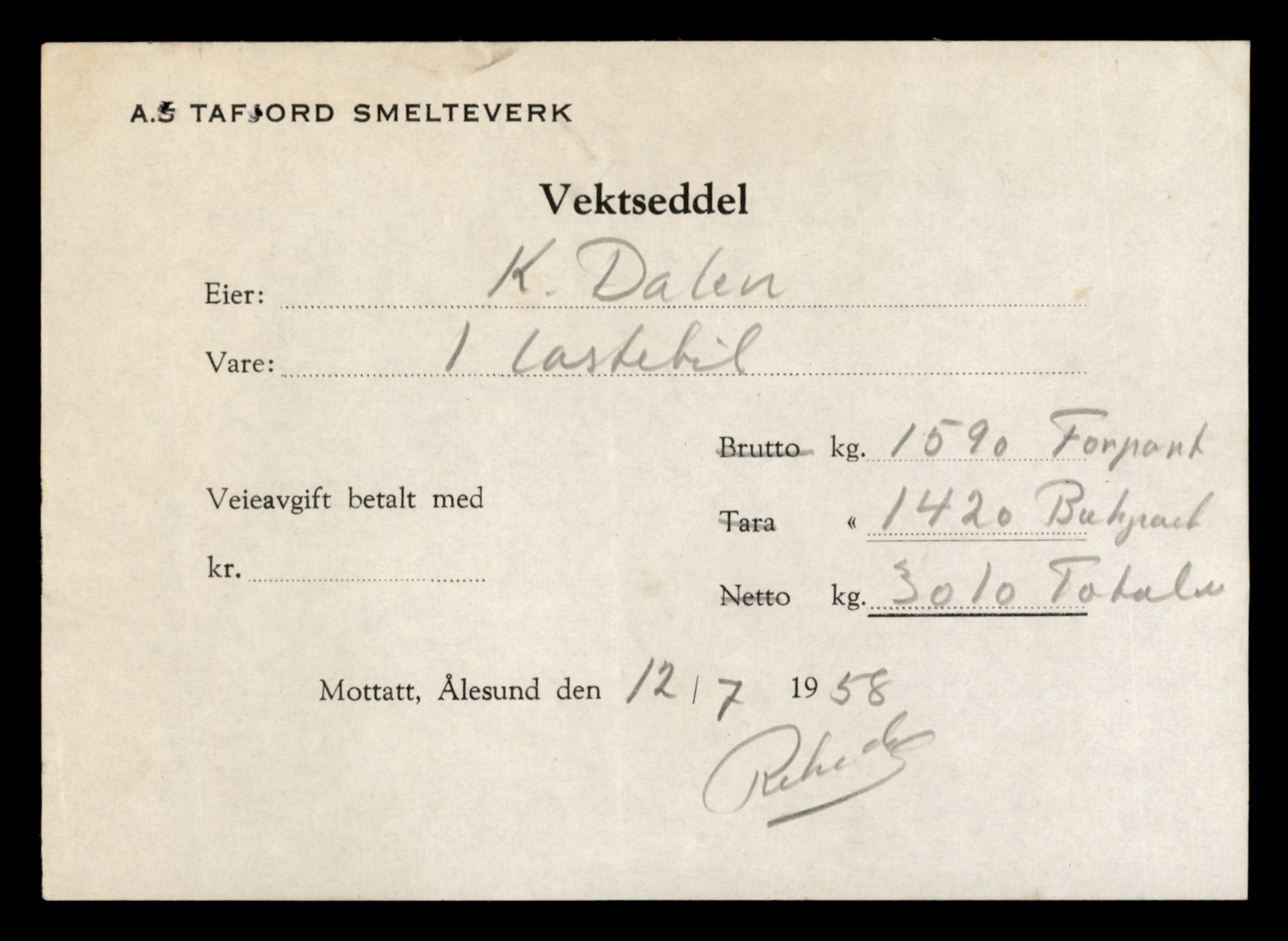 Møre og Romsdal vegkontor - Ålesund trafikkstasjon, AV/SAT-A-4099/F/Fe/L0034: Registreringskort for kjøretøy T 12500 - T 12652, 1927-1998, s. 2052