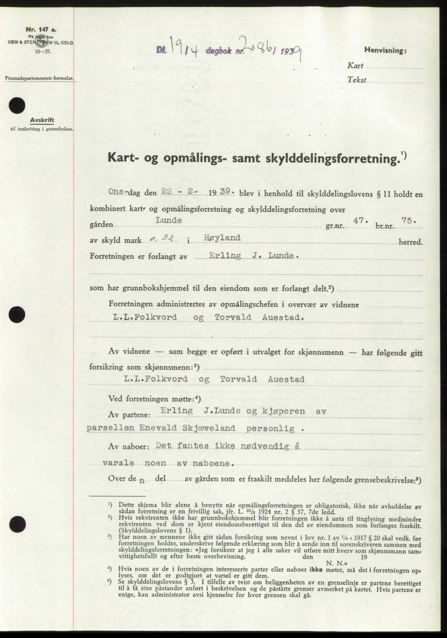 Jæren sorenskriveri, SAST/A-100310/03/G/Gba/L0074: Pantebok, 1939-1939, Dagboknr: 2086/1939