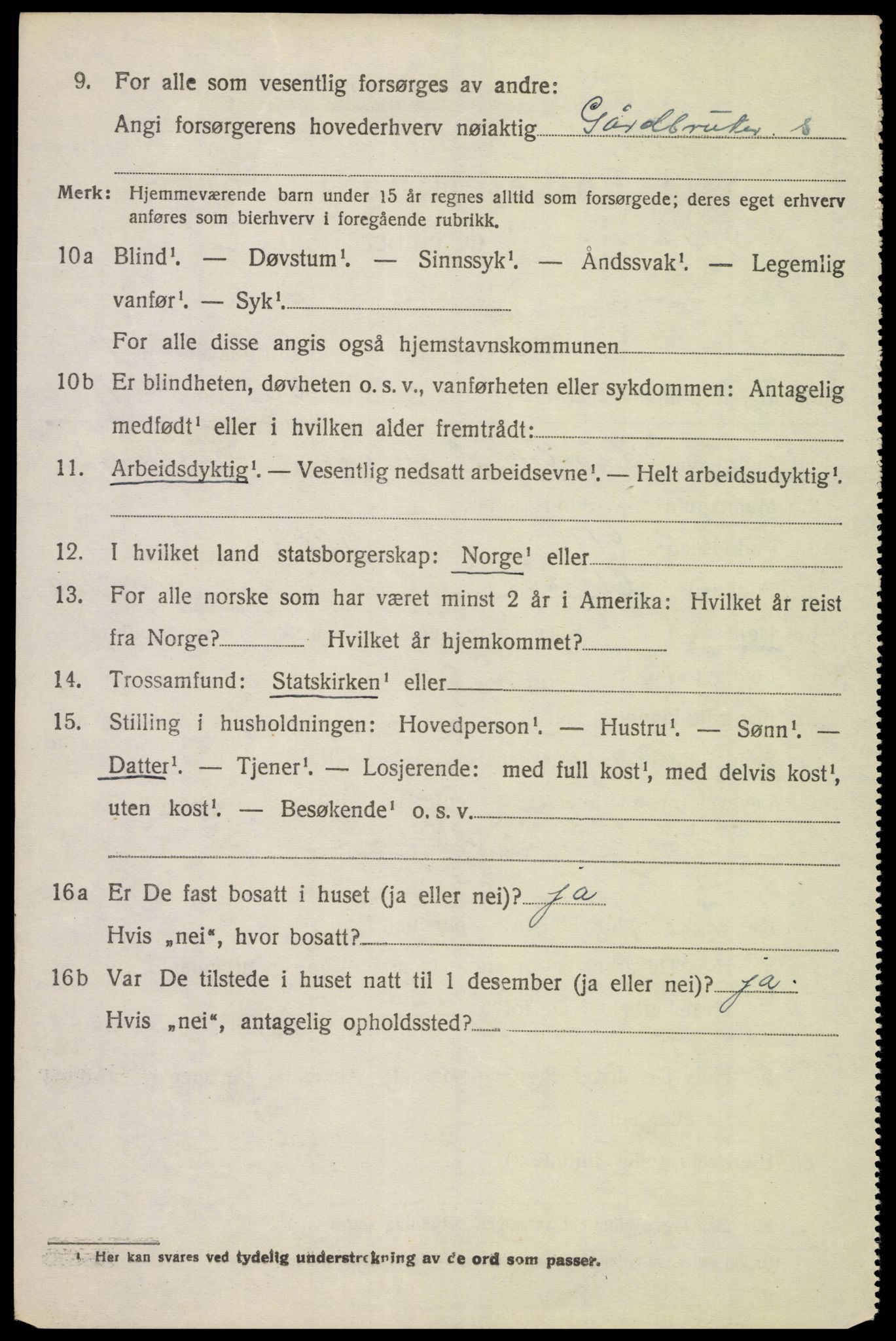 SAK, Folketelling 1920 for 1026 Åseral herred, 1920, s. 2055